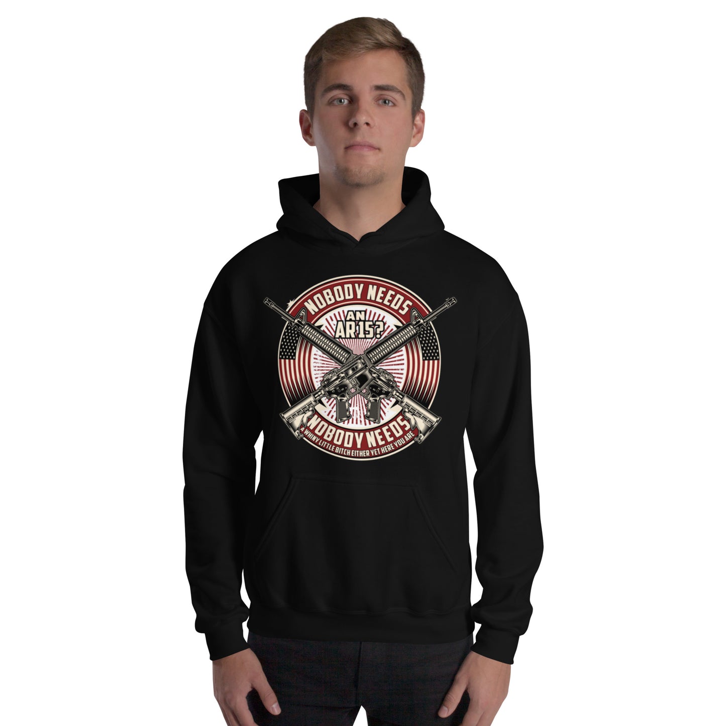 Who Needs A? Unisex Hoodie Front