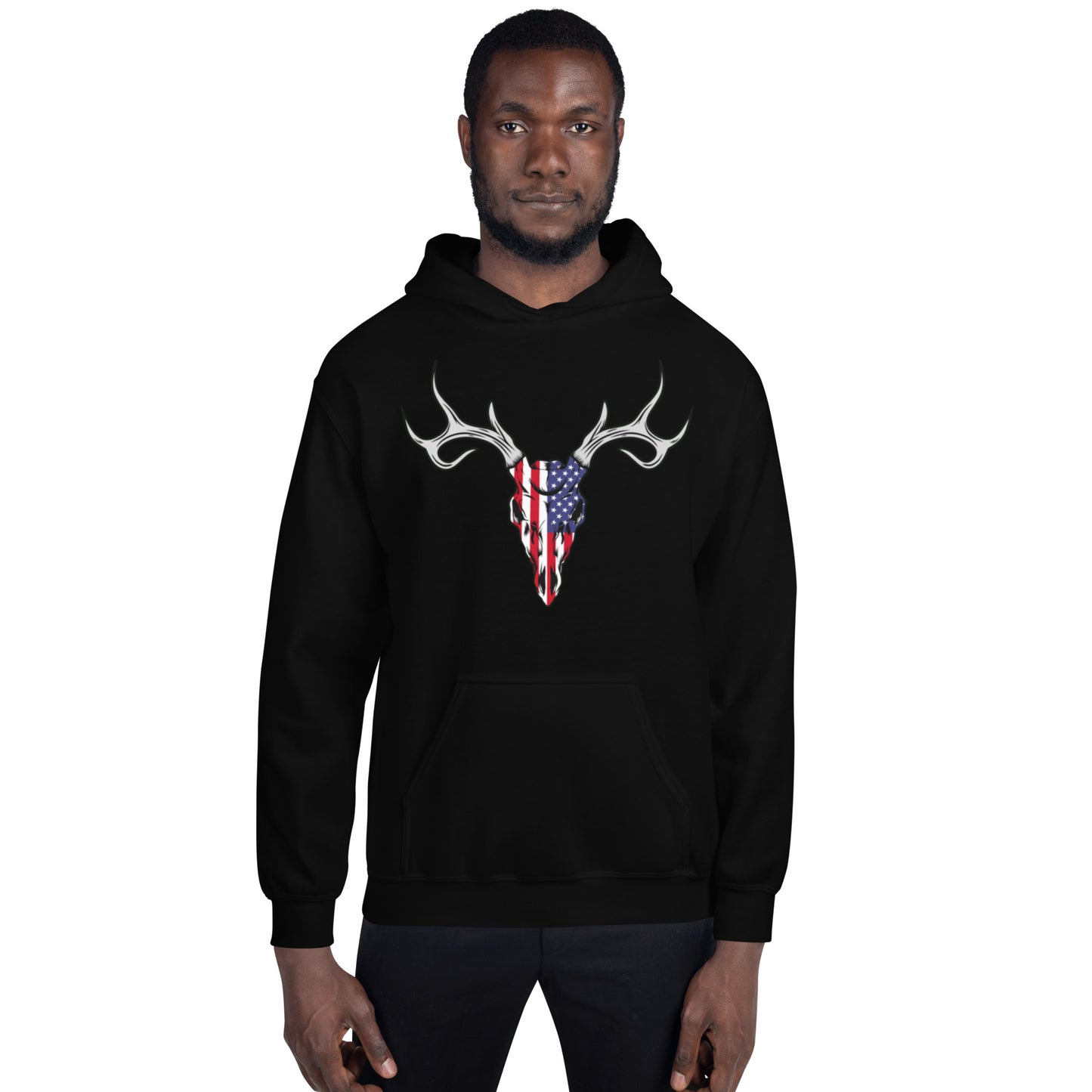 Patriotic Deer Skull Unisex Hoodie