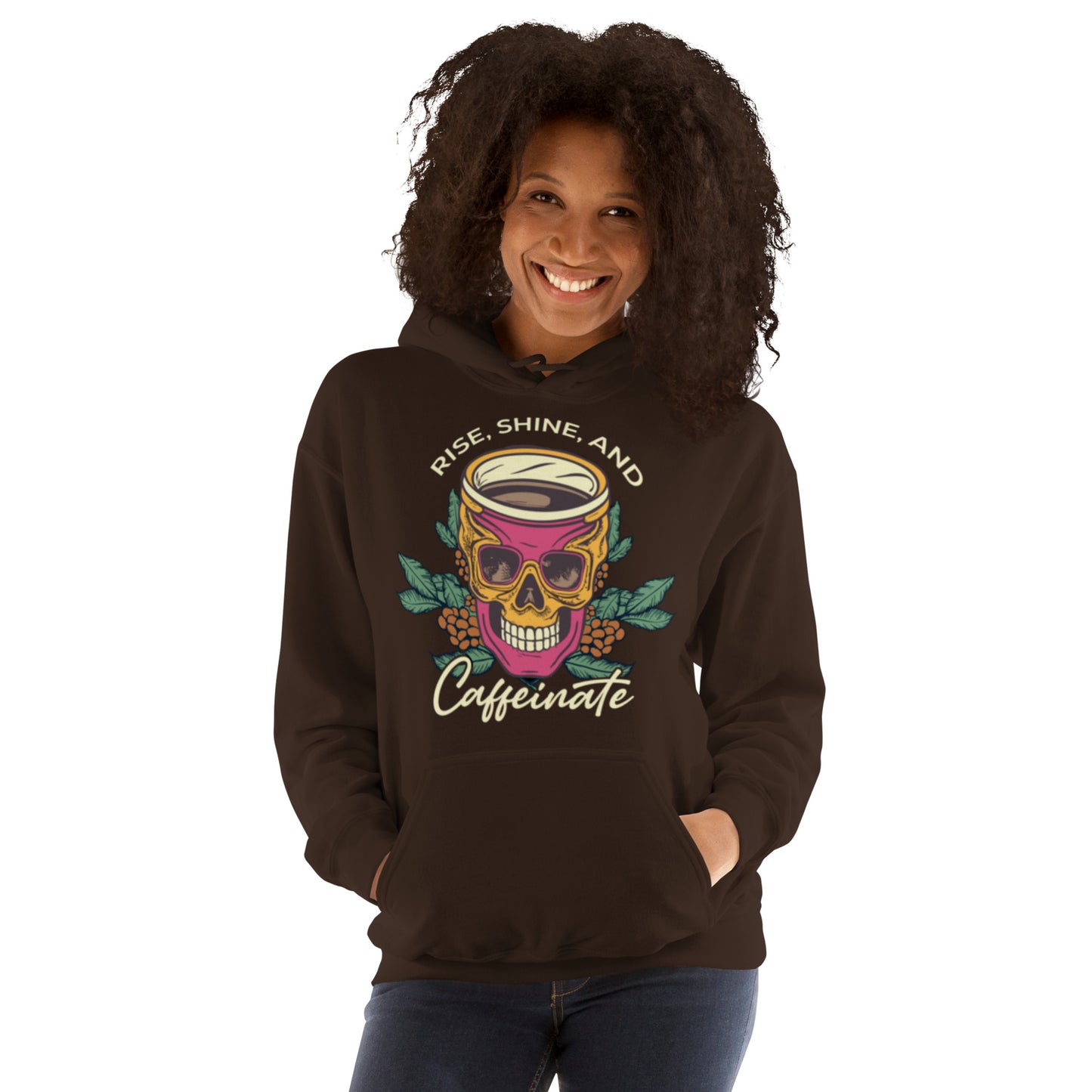 Rise, Shine, and Caffeinate Unisex Hoodie
