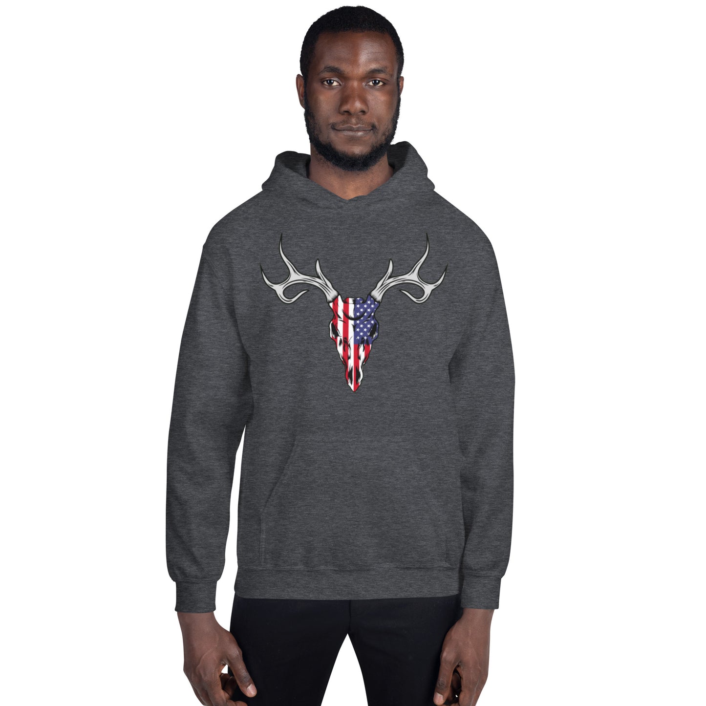 Patriotic Deer Skull Unisex Hoodie