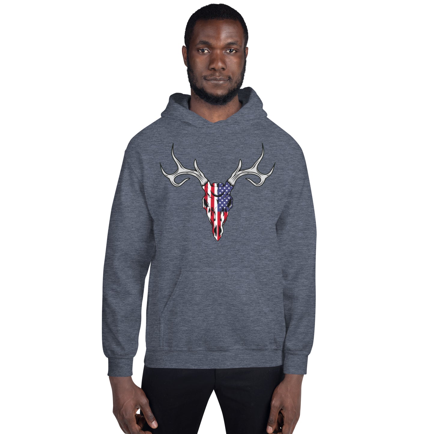 Patriotic Deer Skull Unisex Hoodie