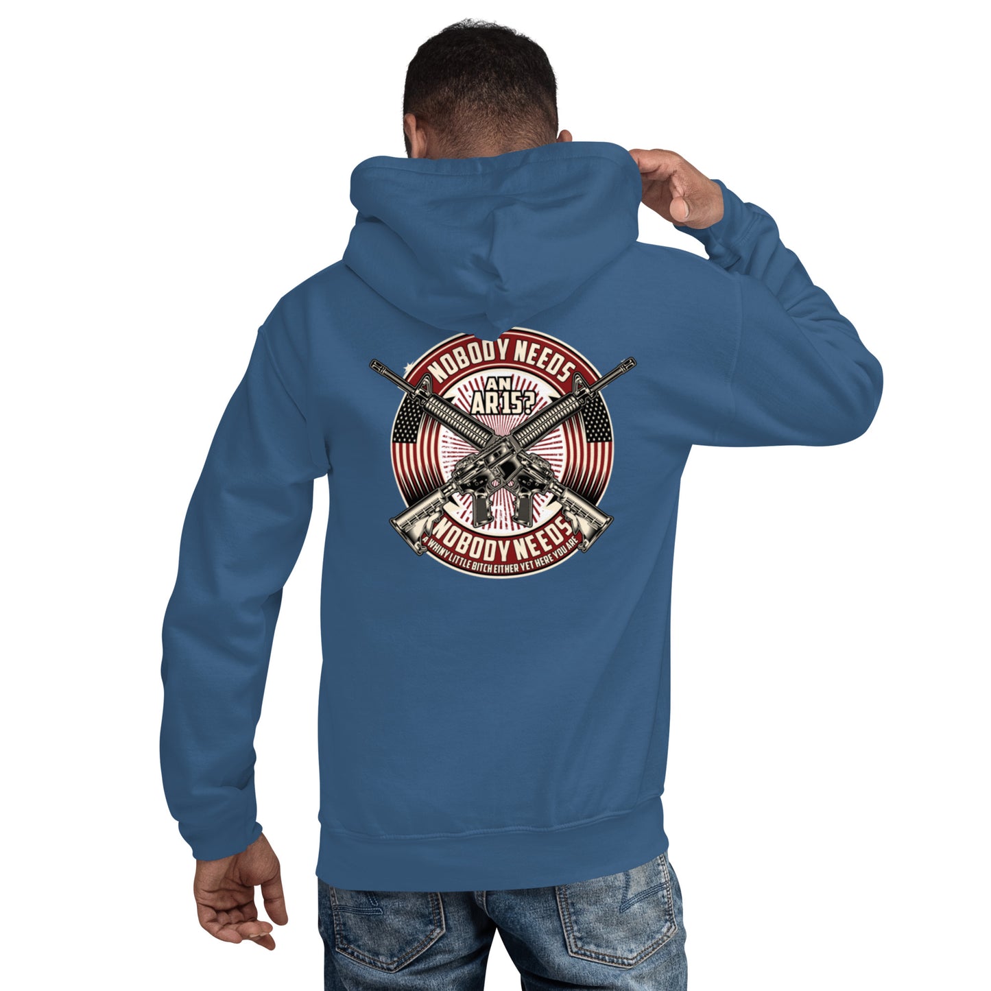 Who Needs A? Unisex Hoodie Back