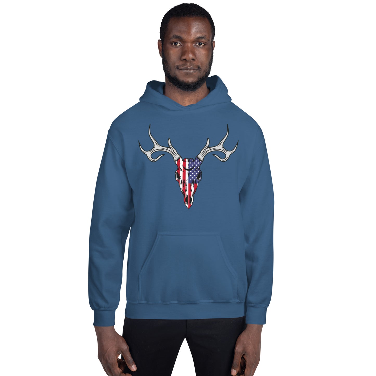 Patriotic Deer Skull Unisex Hoodie