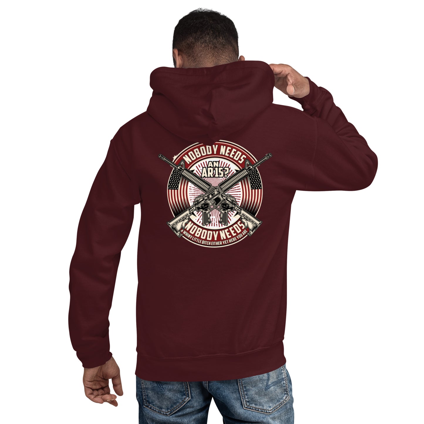 Who Needs A? Unisex Hoodie Back