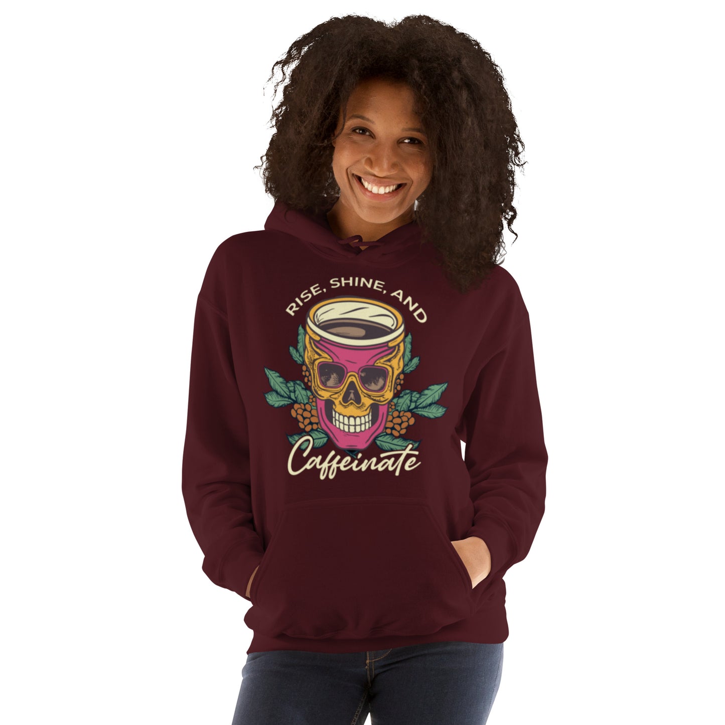 Rise, Shine, and Caffeinate Unisex Hoodie