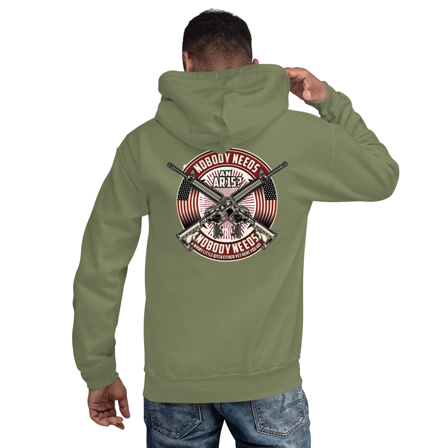 Who Needs A? Unisex Hoodie Back