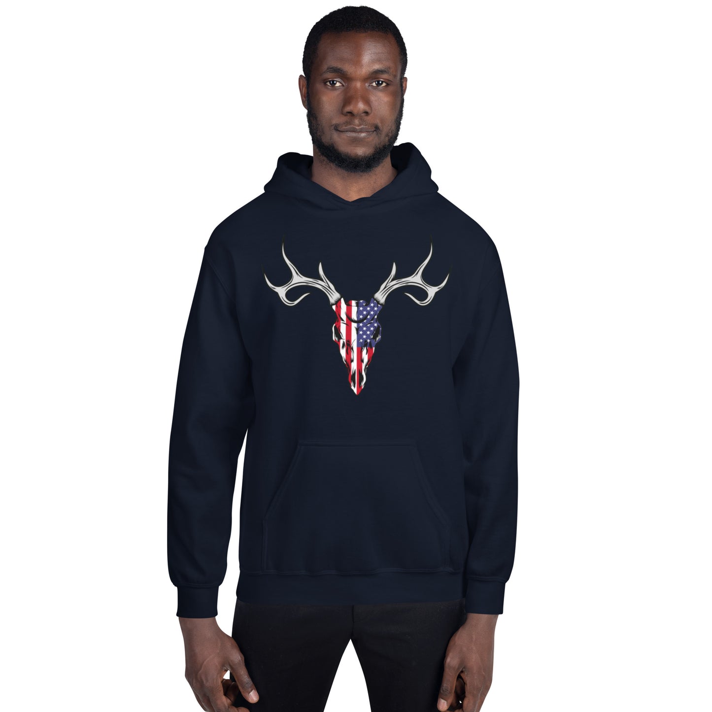 Patriotic Deer Skull Unisex Hoodie