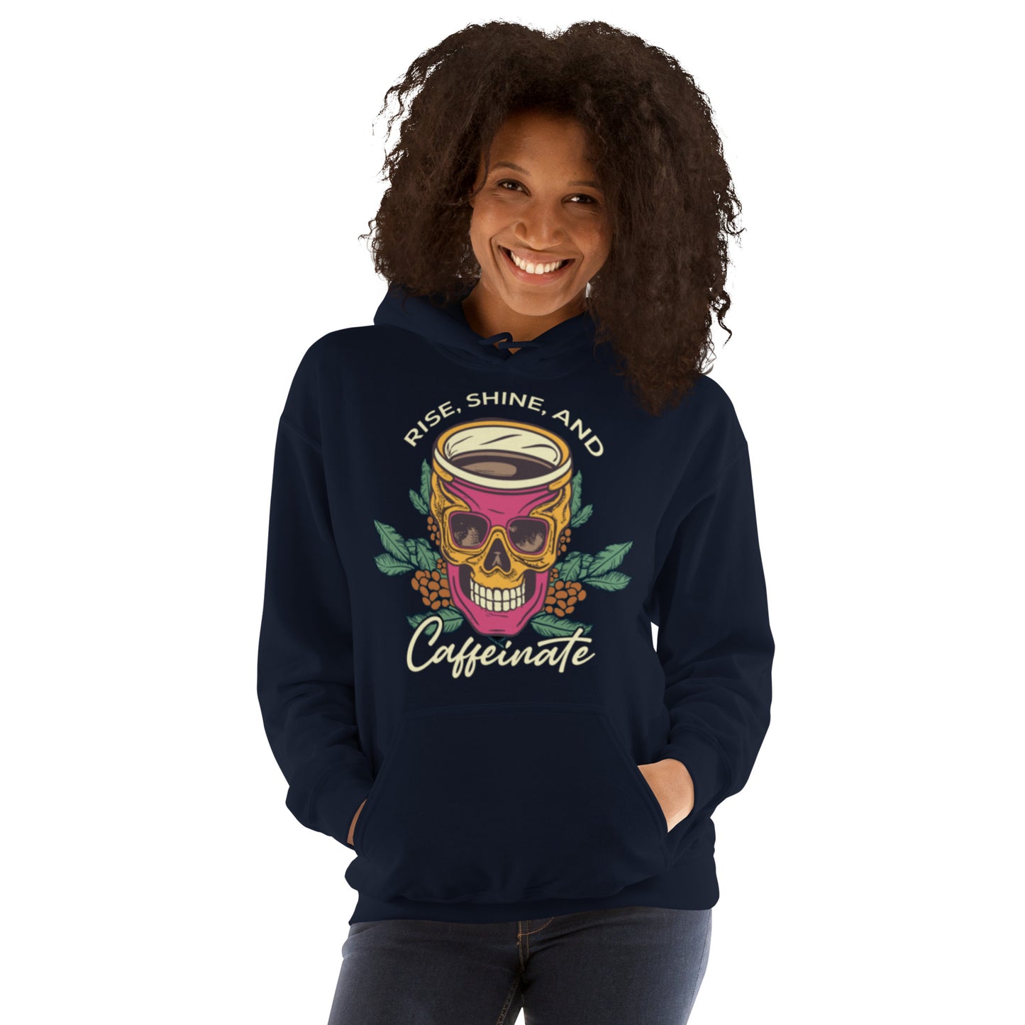 Rise, Shine, and Caffeinate Unisex Hoodie