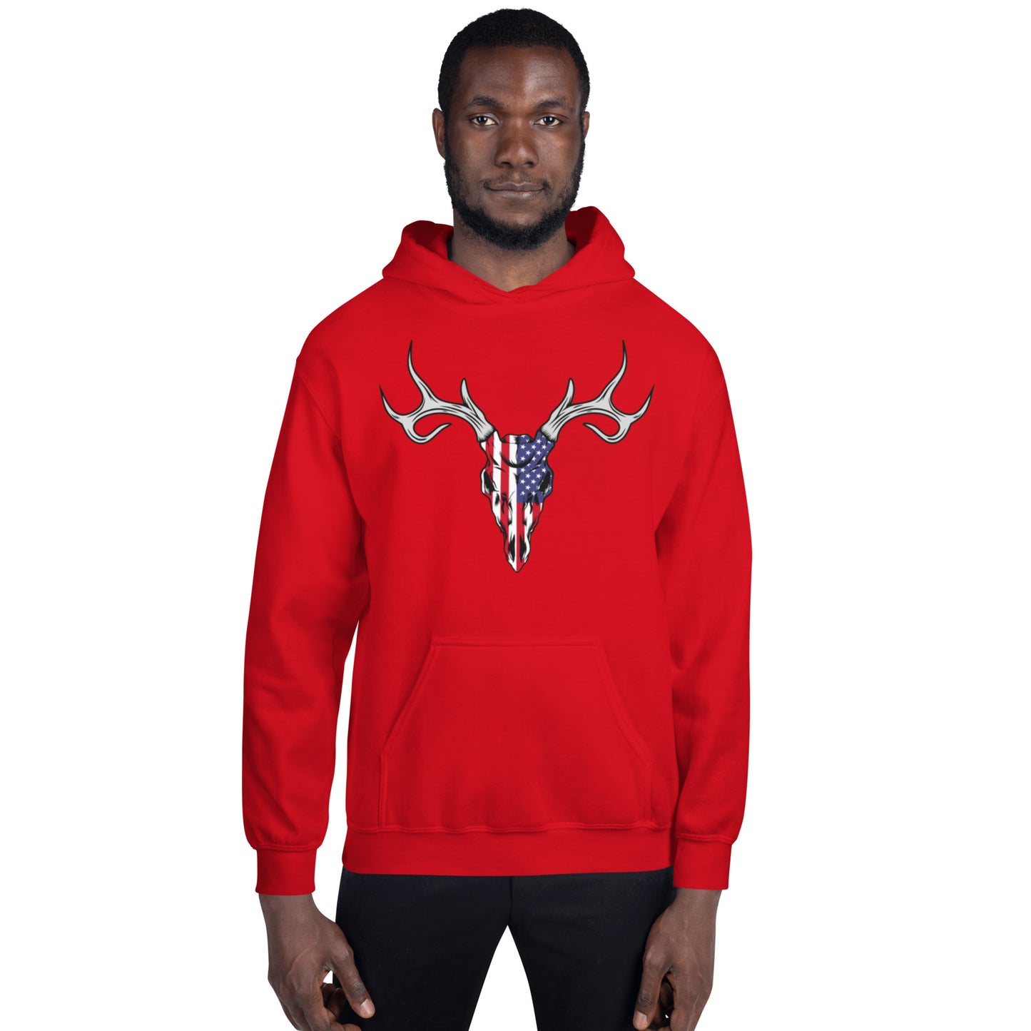 Patriotic Deer Skull Unisex Hoodie