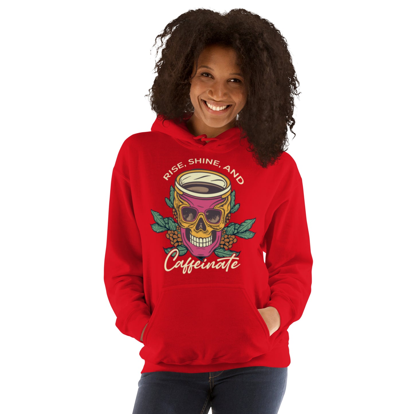 Rise, Shine, and Caffeinate Unisex Hoodie