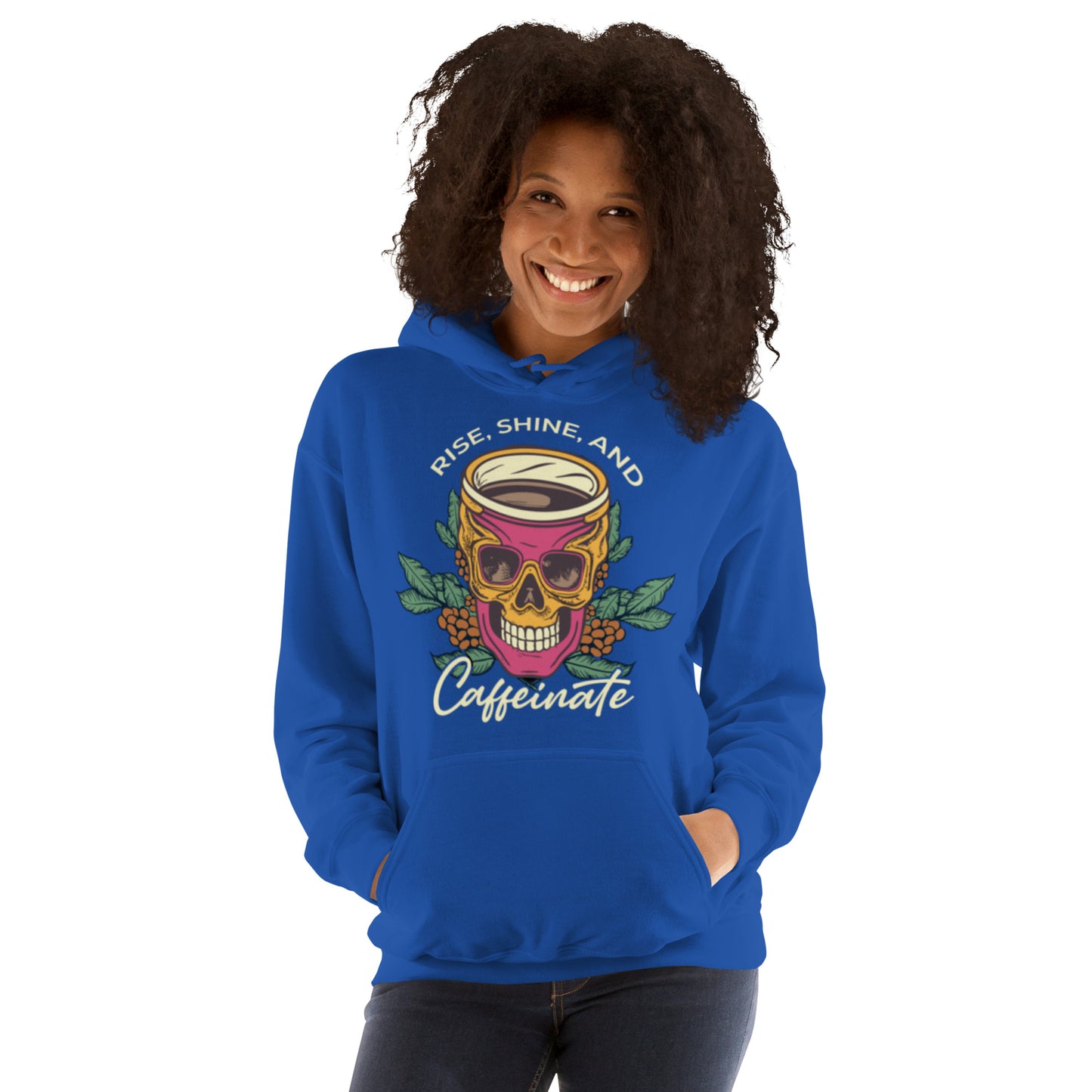 Rise, Shine, and Caffeinate Unisex Hoodie