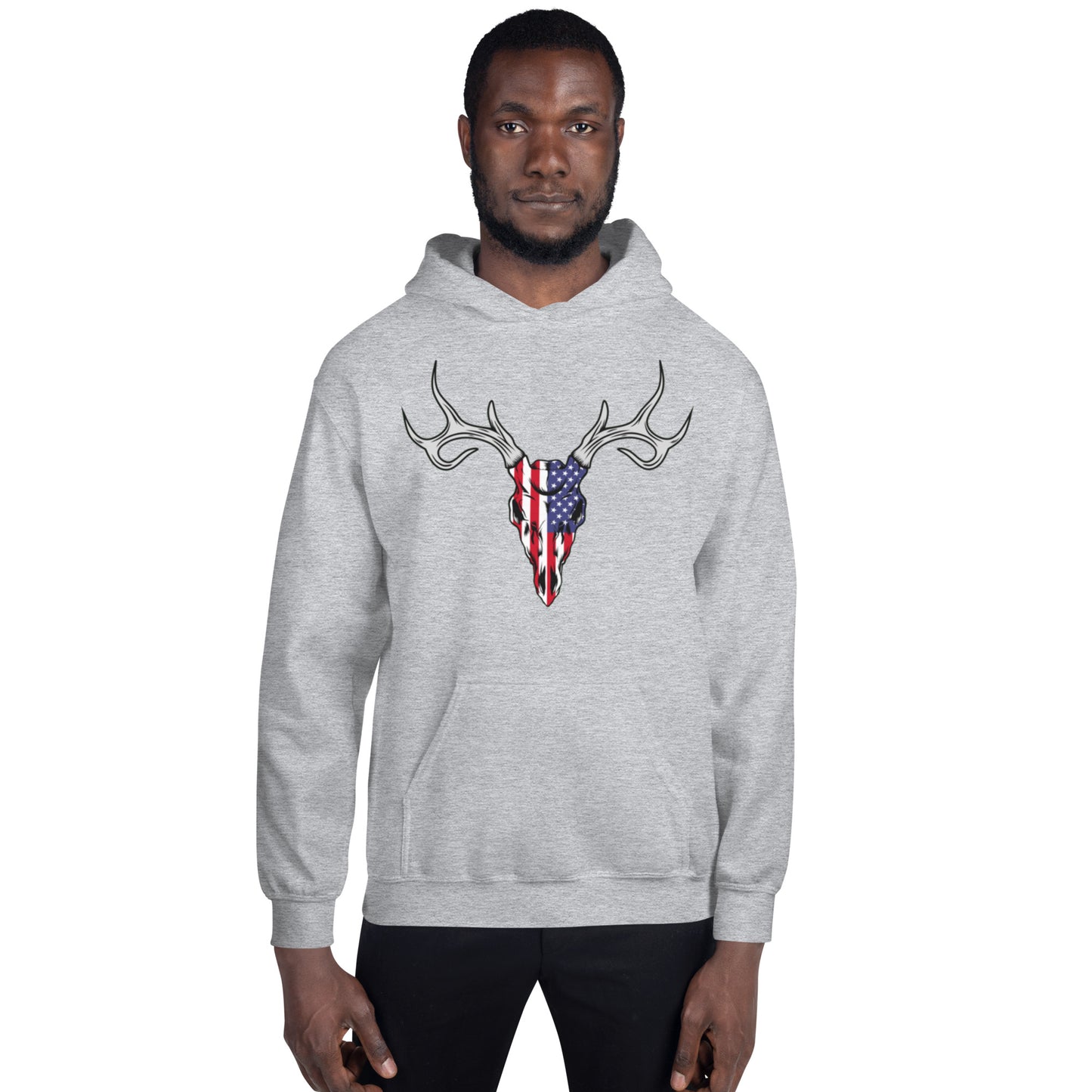 Patriotic Deer Skull Unisex Hoodie