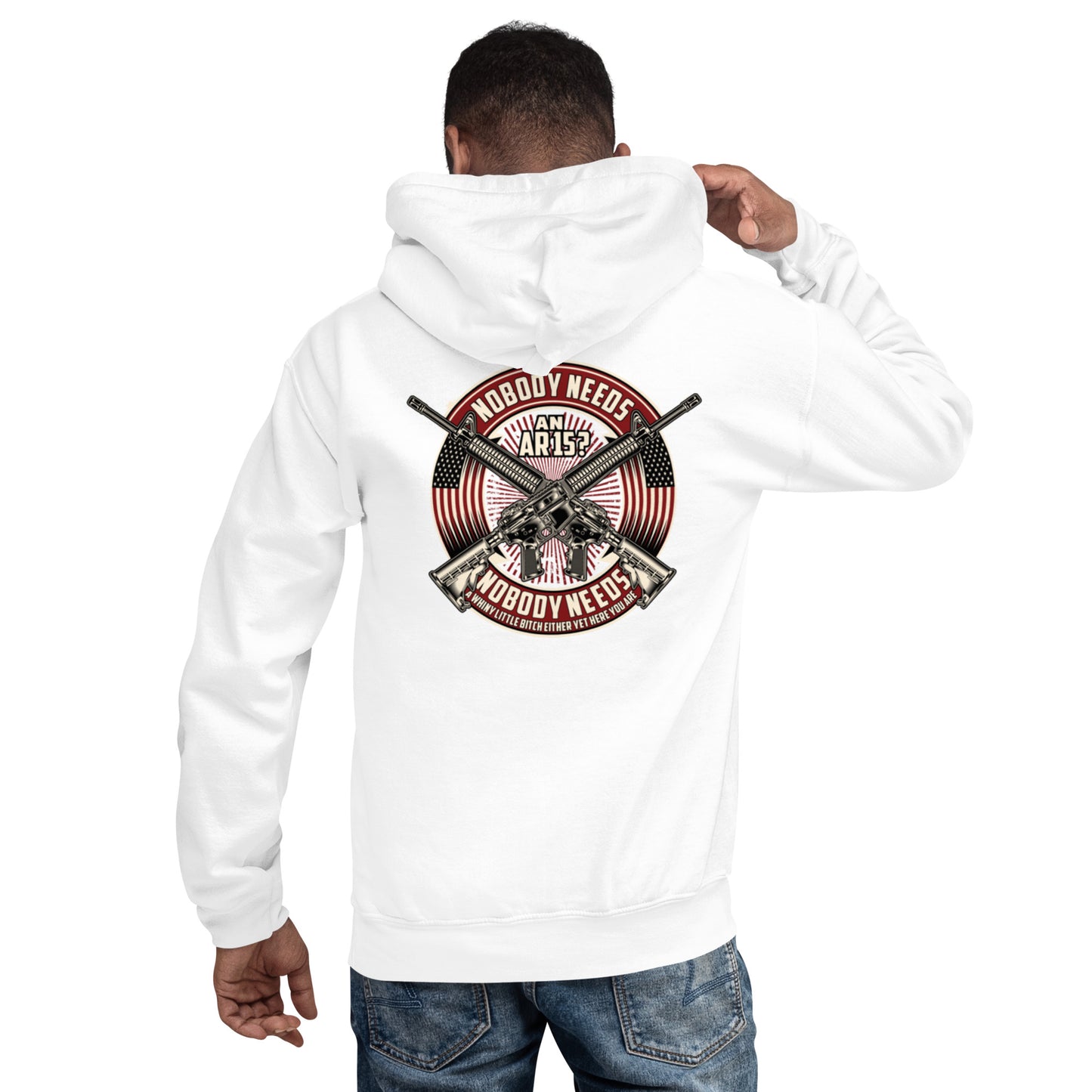 Who Needs A? Unisex Hoodie Back