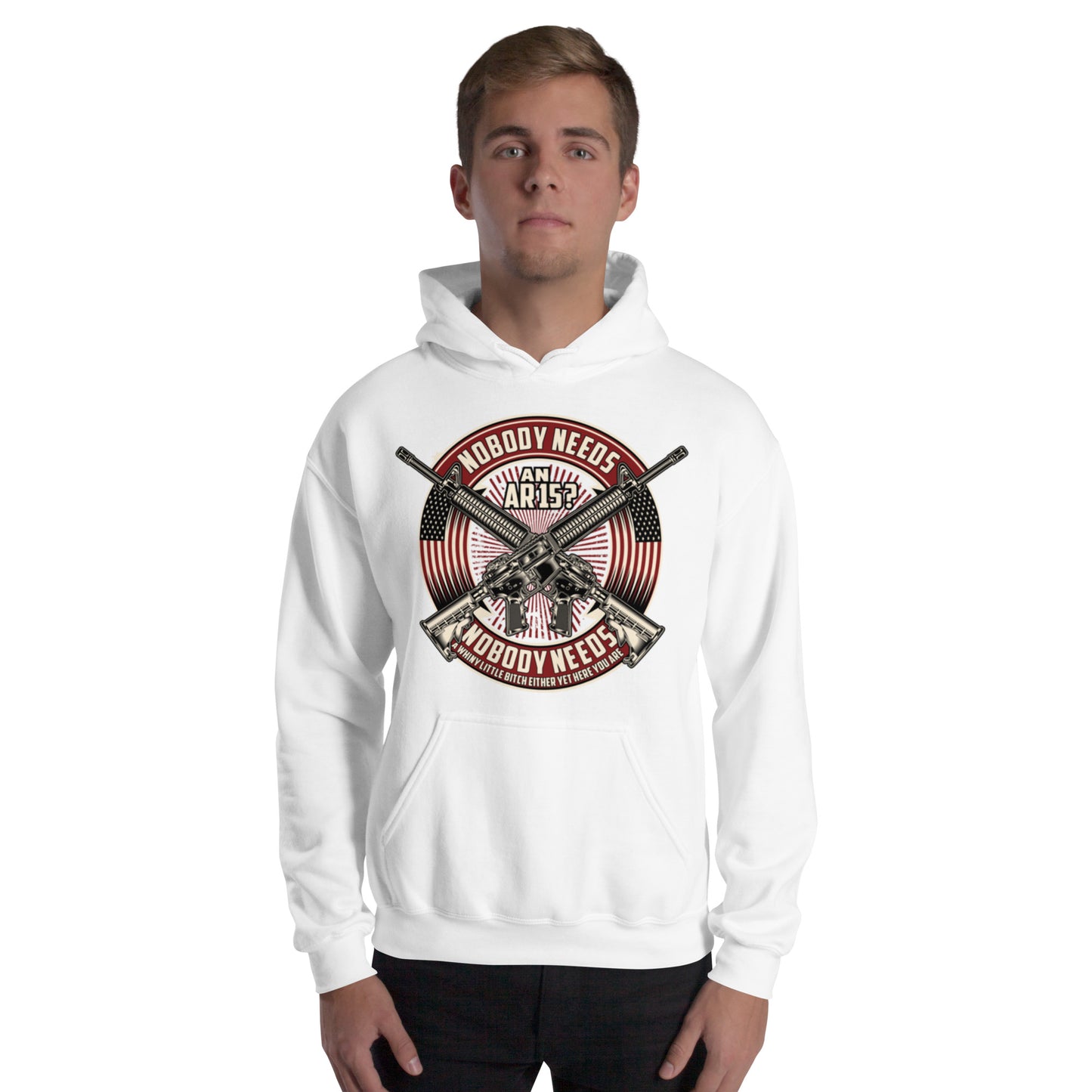 Who Needs A? Unisex Hoodie Front