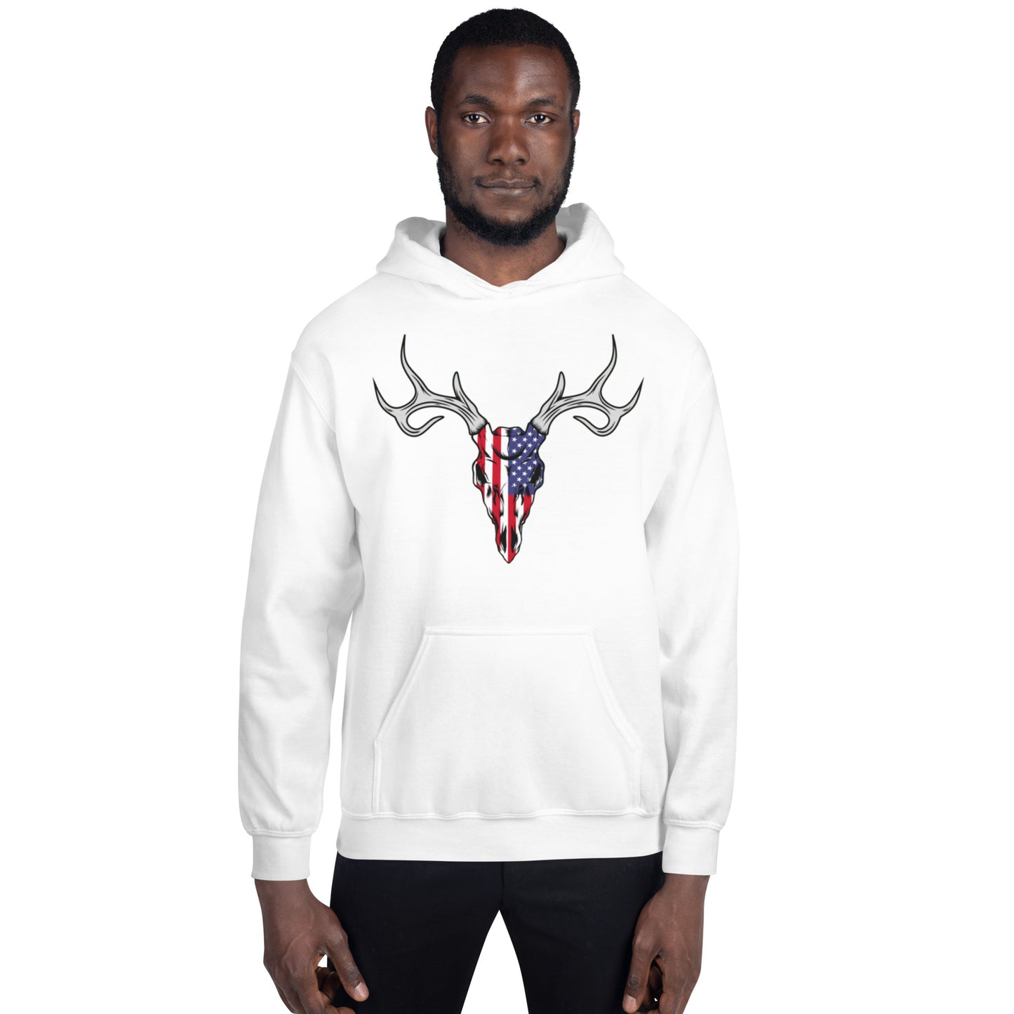 Patriotic Deer Skull Unisex Hoodie