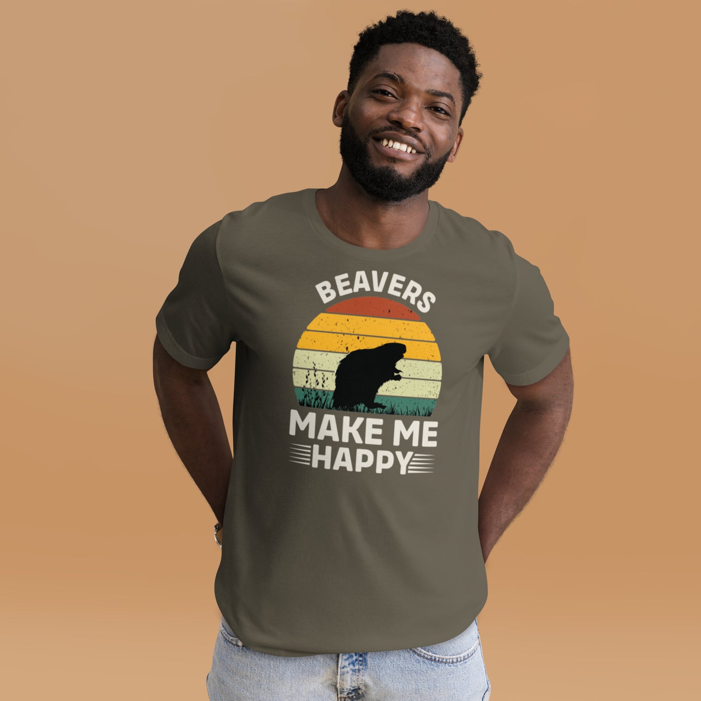 Beavers Make Me Happy Unisex t-shirt