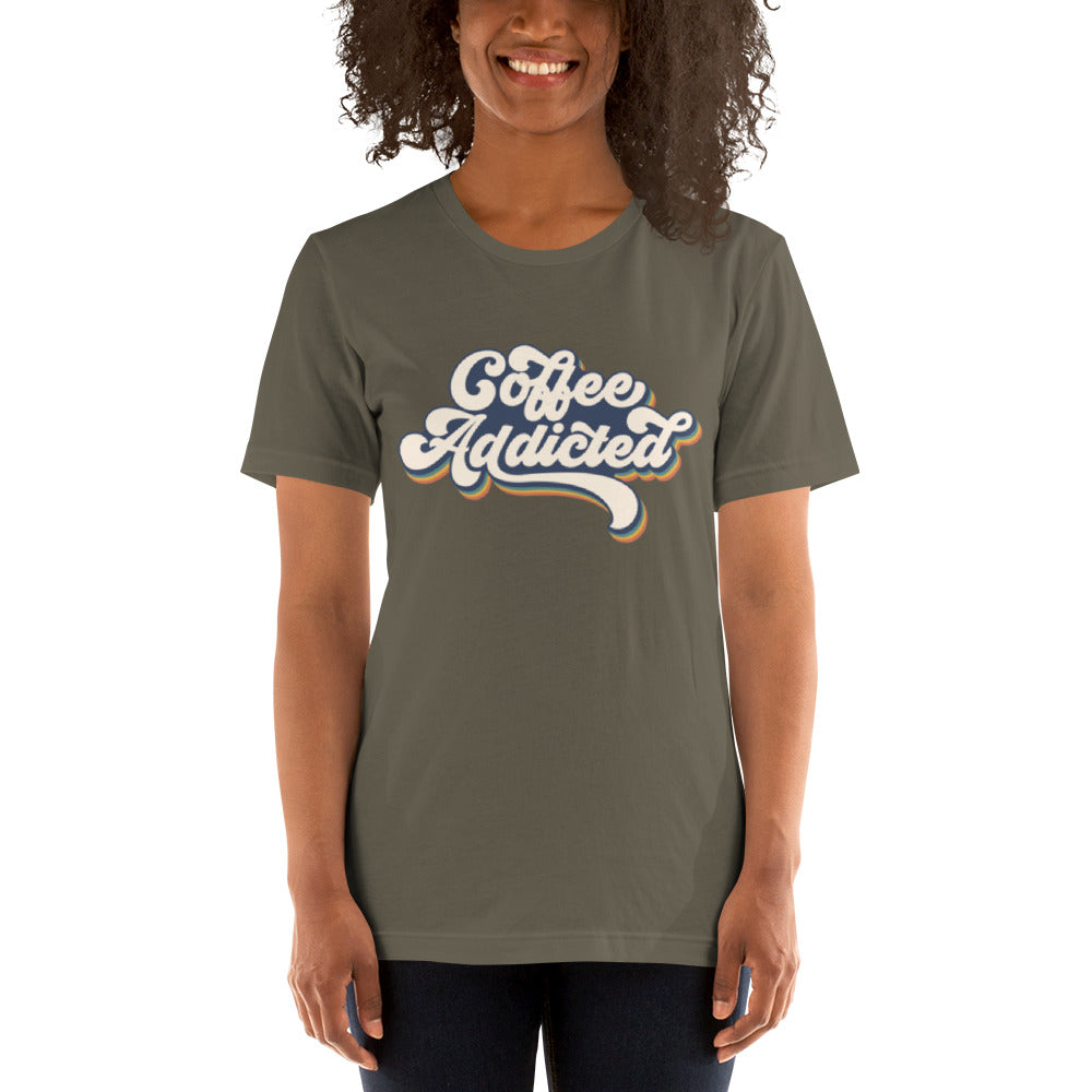 Coffee Addicted Retro Unisex t-shirt