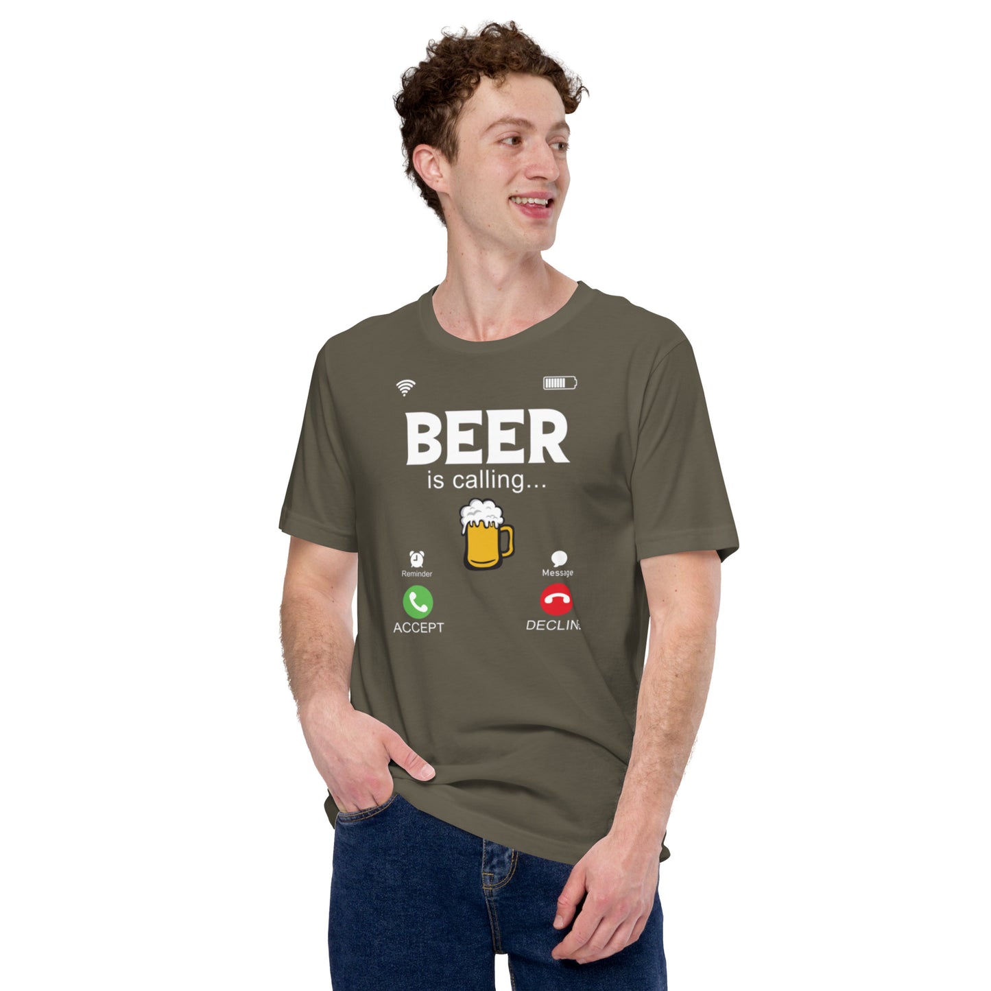 BEER is calling.... Unisex t-shirt
