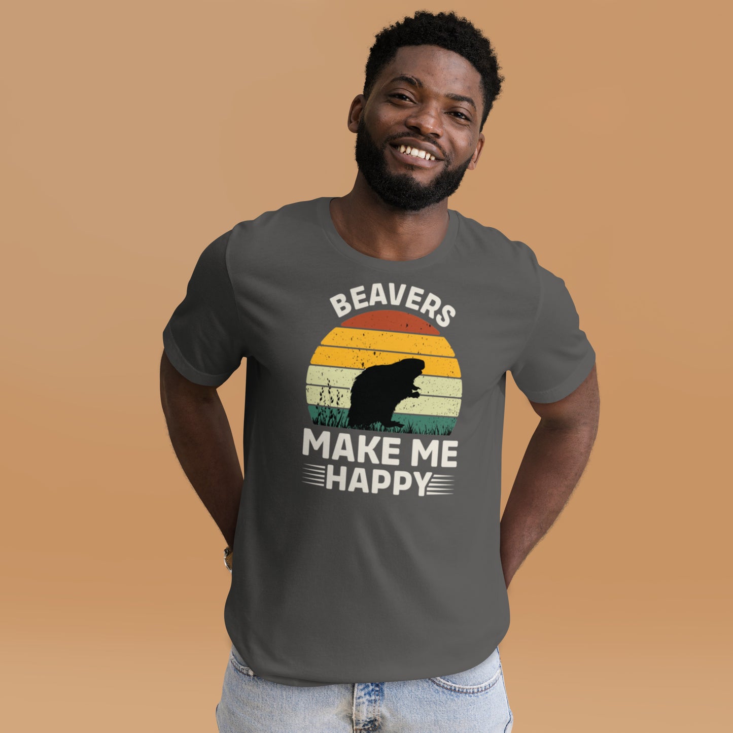 Beavers Make Me Happy Unisex t-shirt