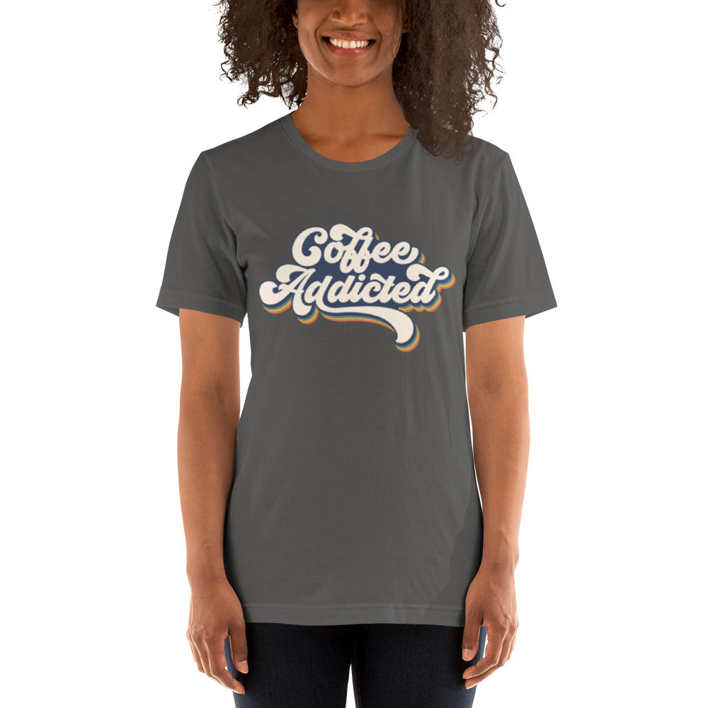 Coffee Addicted Retro Unisex t-shirt
