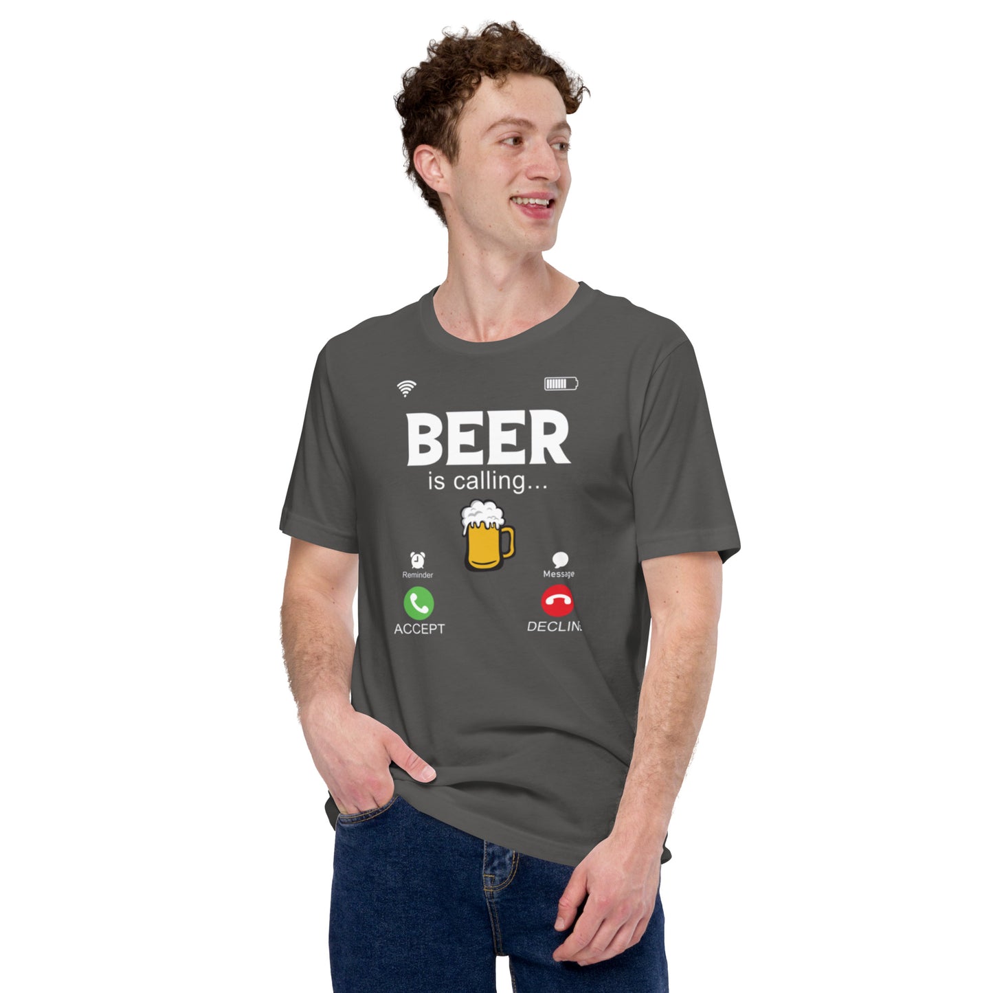 BEER is calling.... Unisex t-shirt