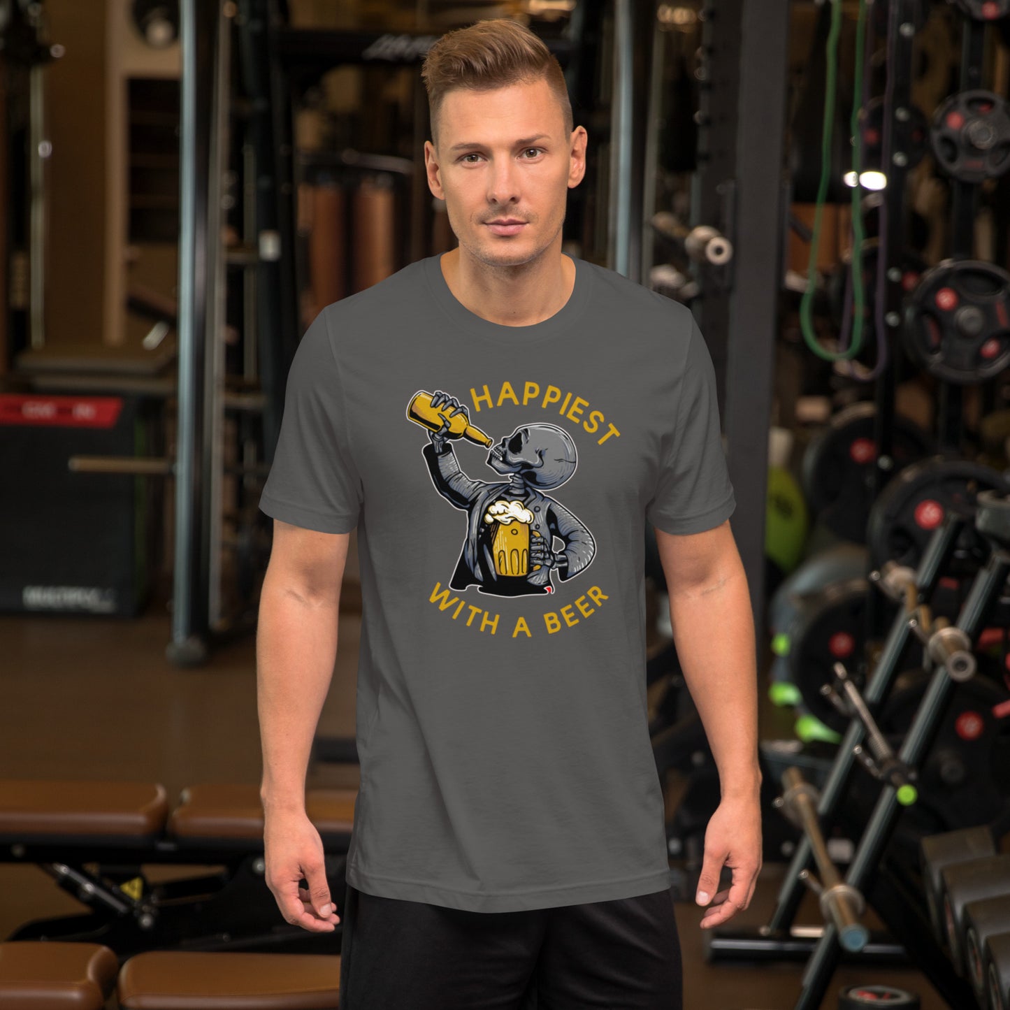 Happiest With A Beer Unisex t-shirt