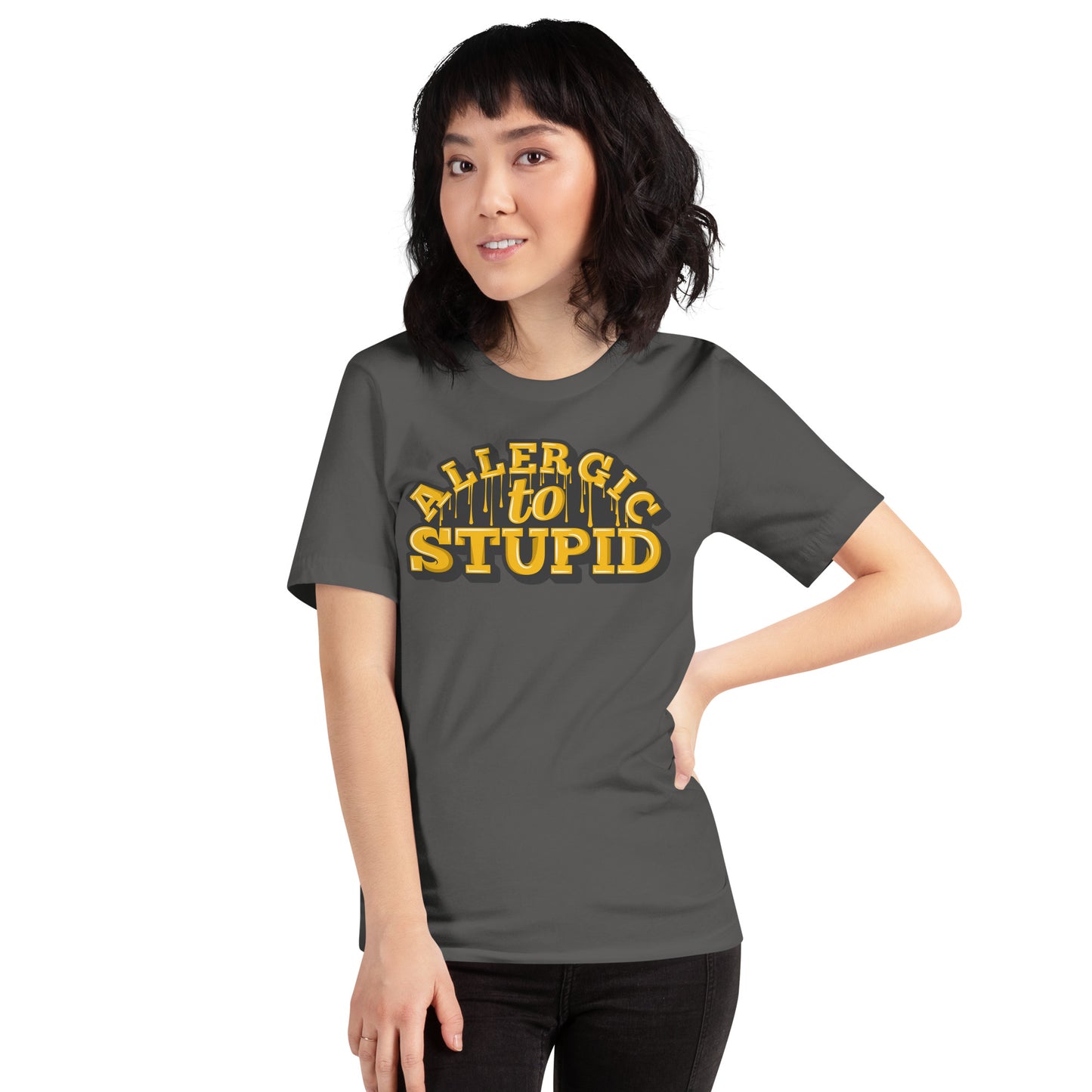 Allergic To Stupid Unisex t-shirt
