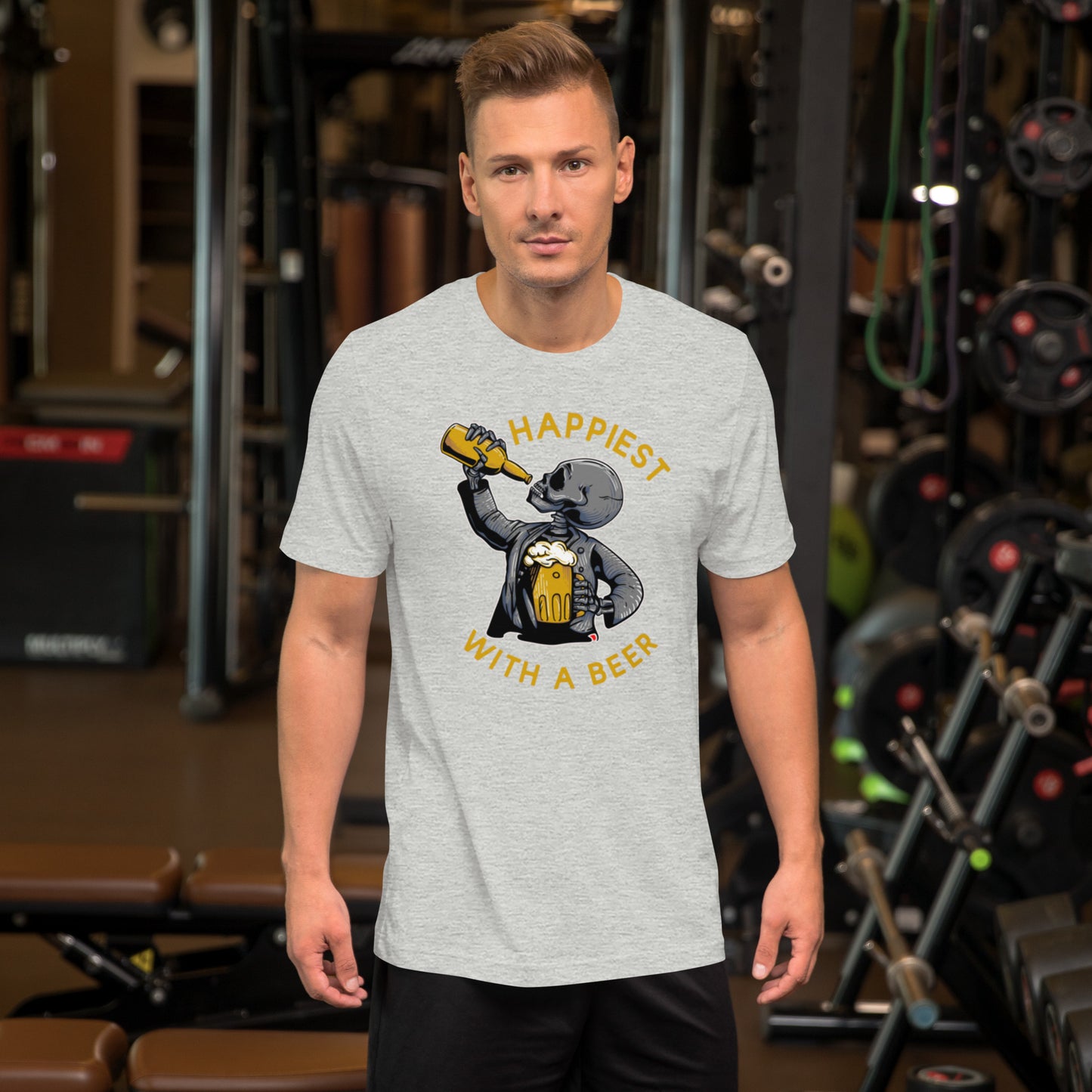Happiest With A Beer Unisex t-shirt