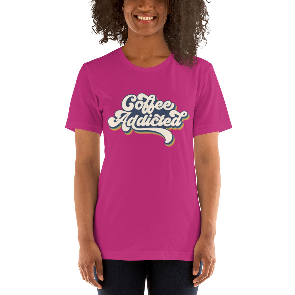 Coffee Addicted Retro Unisex t-shirt