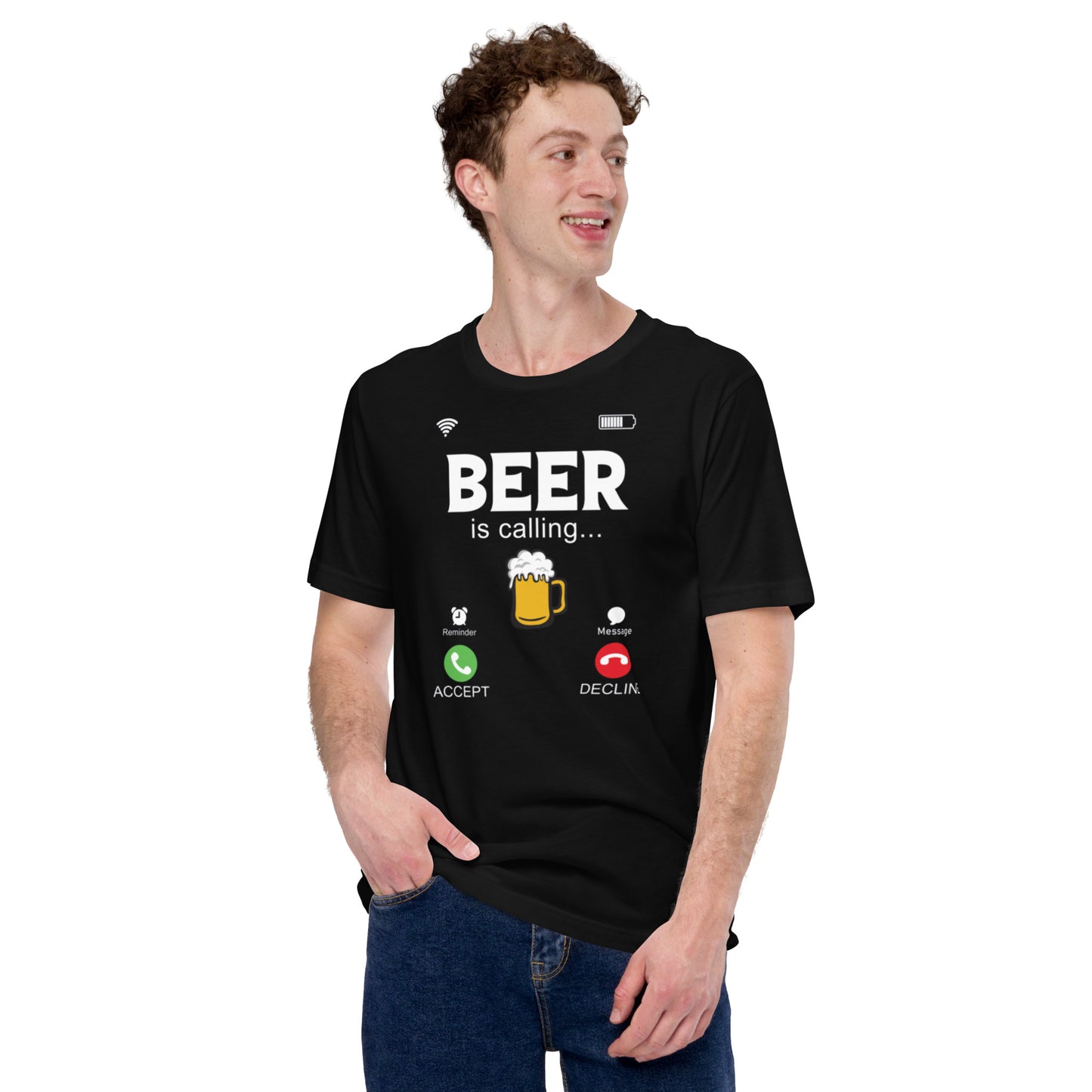 BEER is calling.... Unisex t-shirt