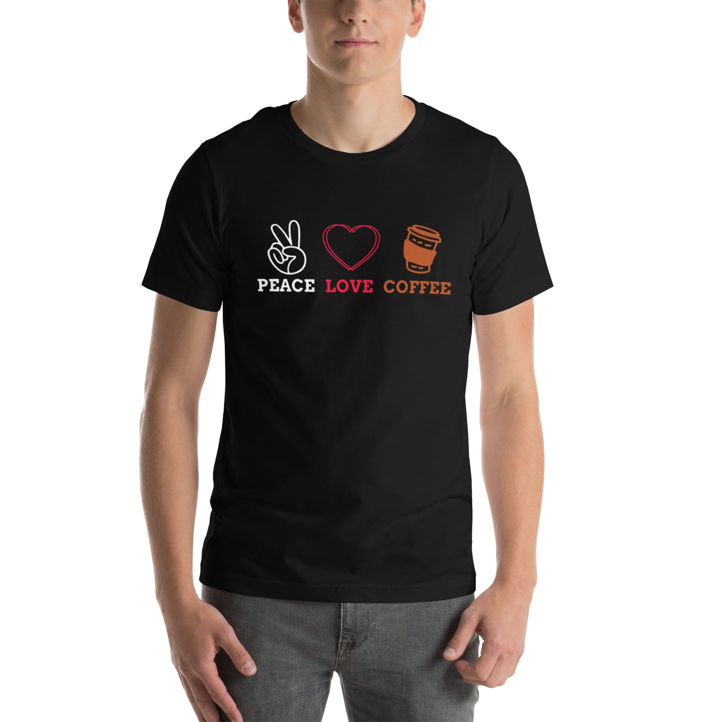 Peace Love Coffee Unisex t-shirt