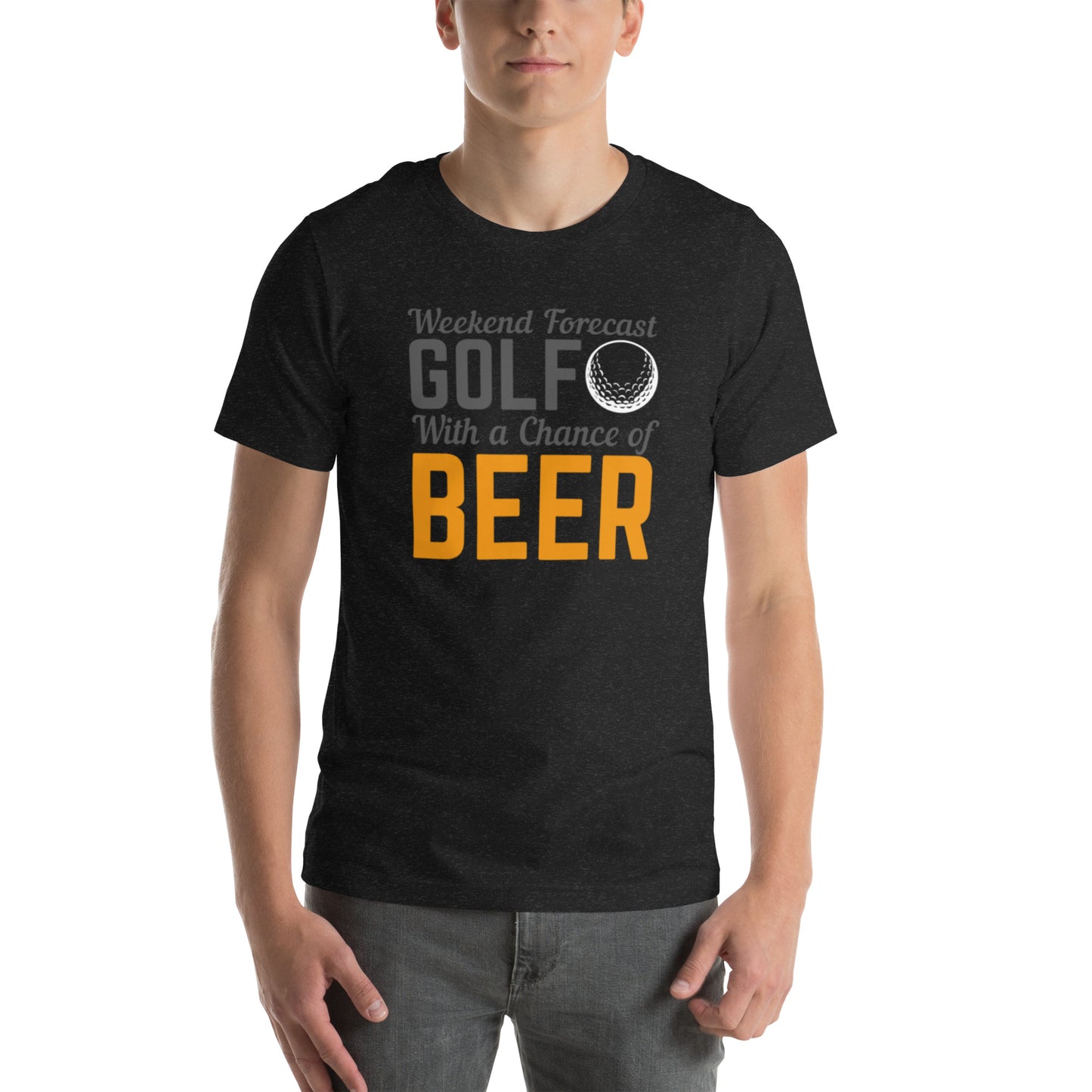 Weekend Forecast Golf With A Chance Of Beer Unisex t-shirt