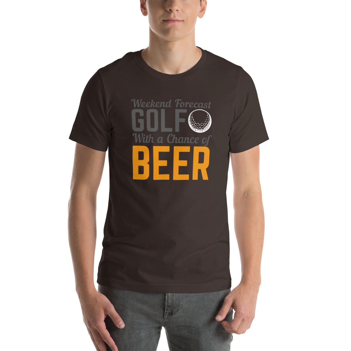 Weekend Forecast Golf With A Chance Of Beer Unisex t-shirt
