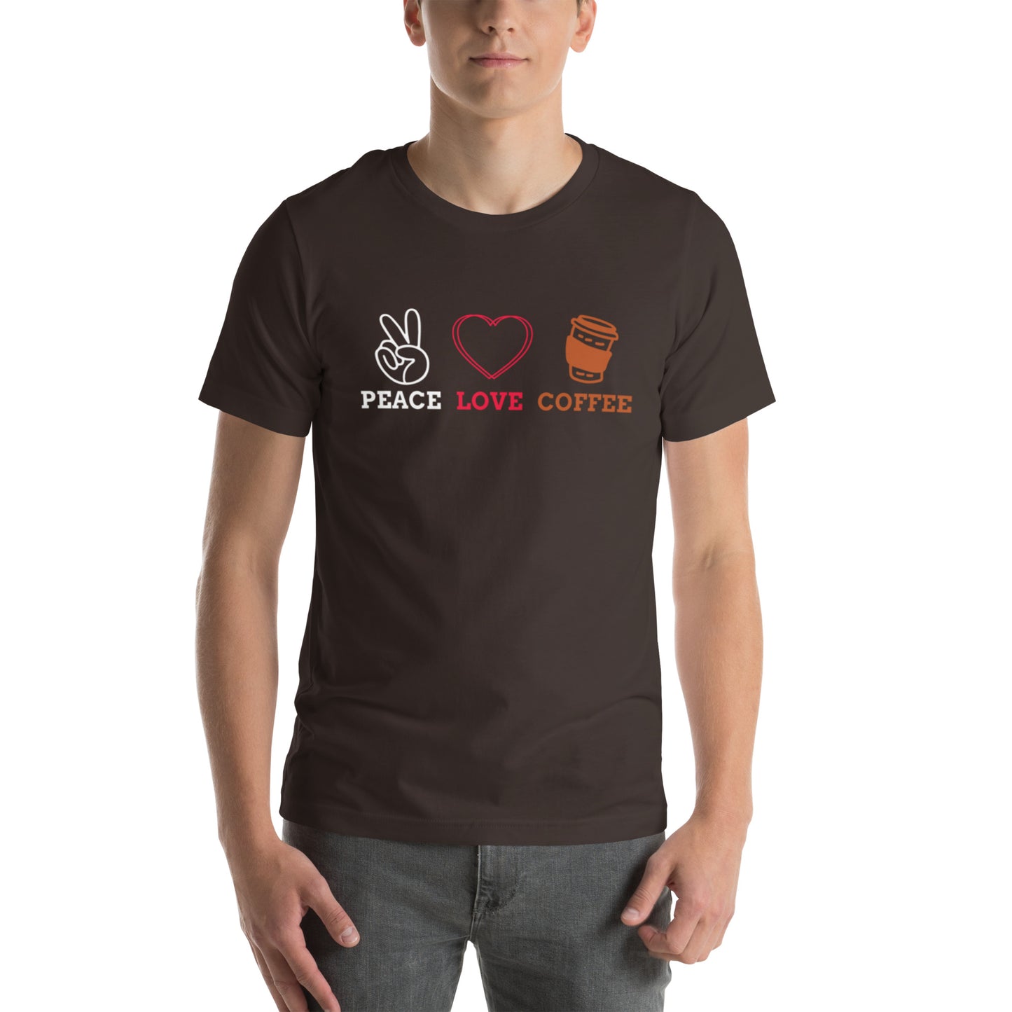 Peace Love Coffee Unisex t-shirt