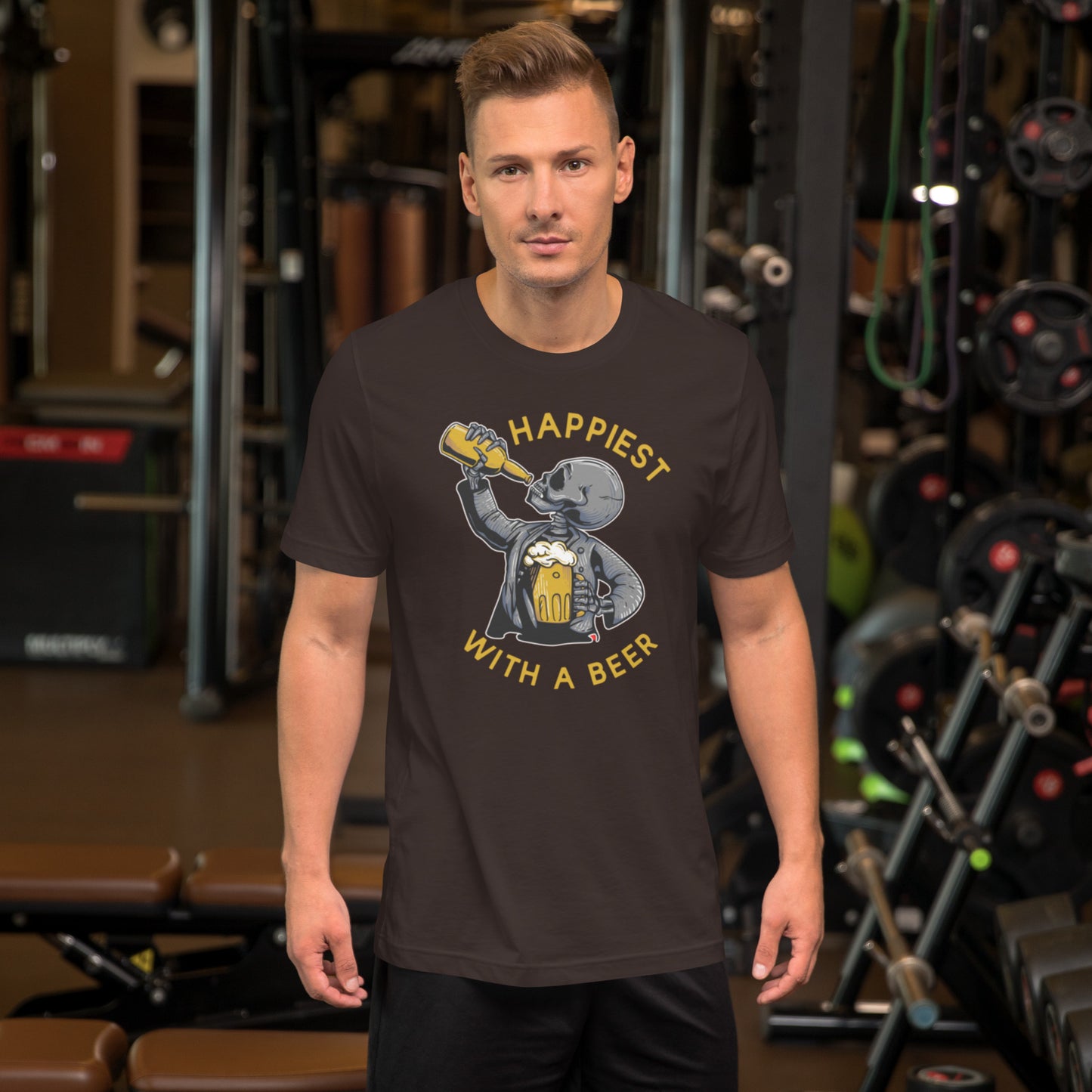 Happiest With A Beer Unisex t-shirt