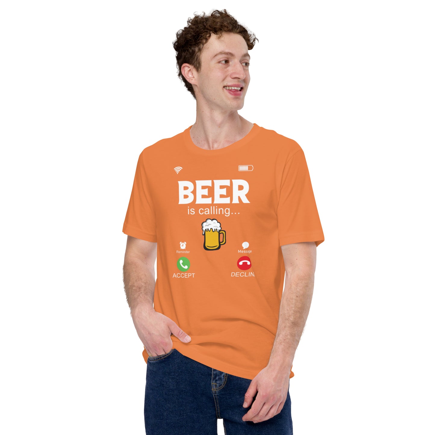 BEER is calling.... Unisex t-shirt