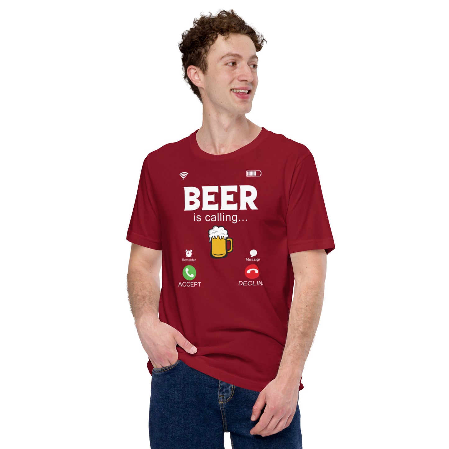 BEER is calling.... Unisex t-shirt