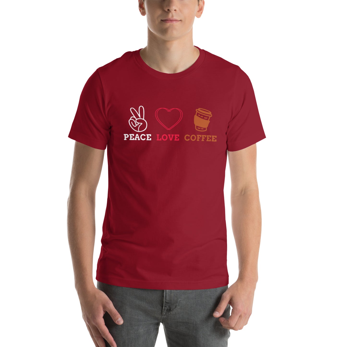 Peace Love Coffee Unisex t-shirt