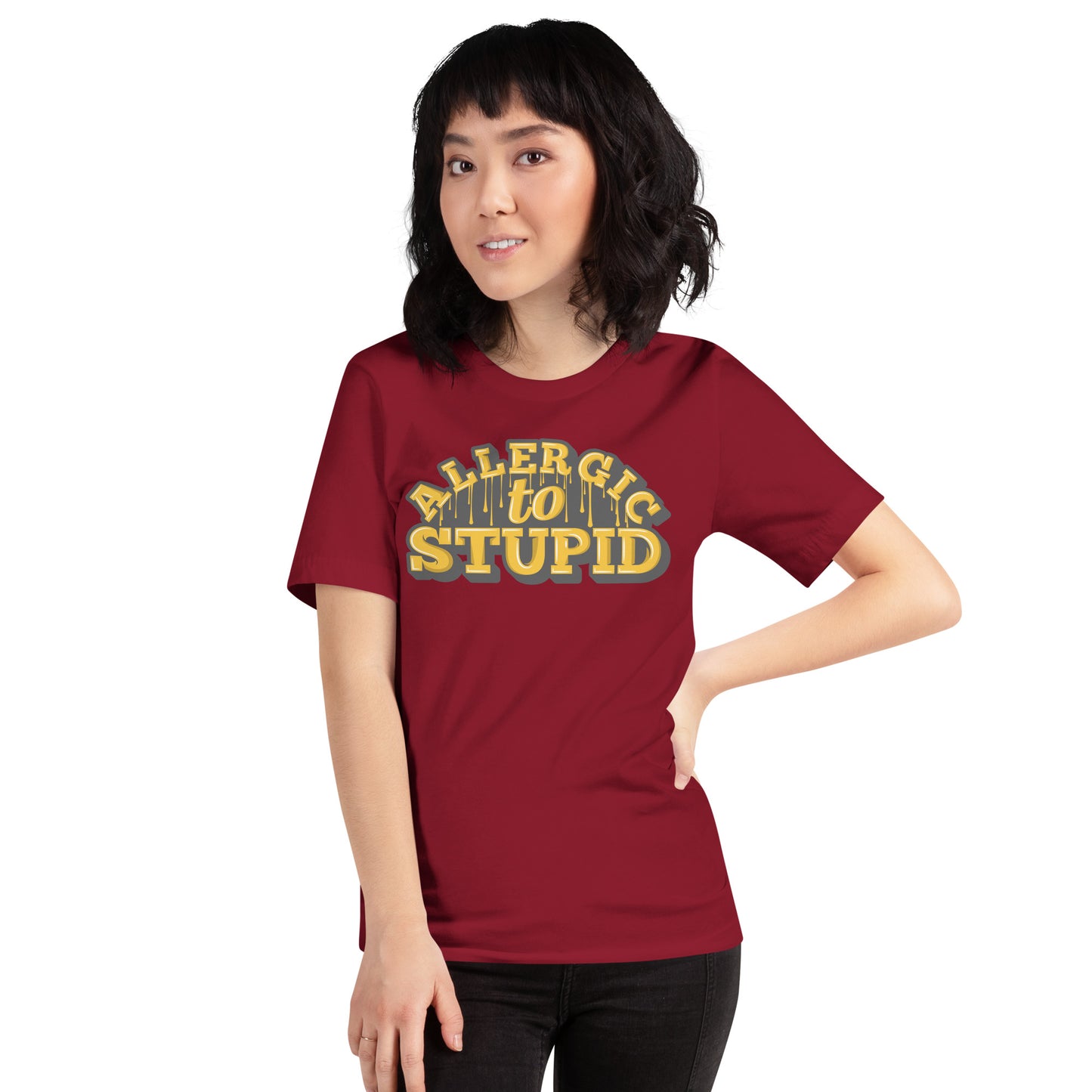 Allergic To Stupid Unisex t-shirt