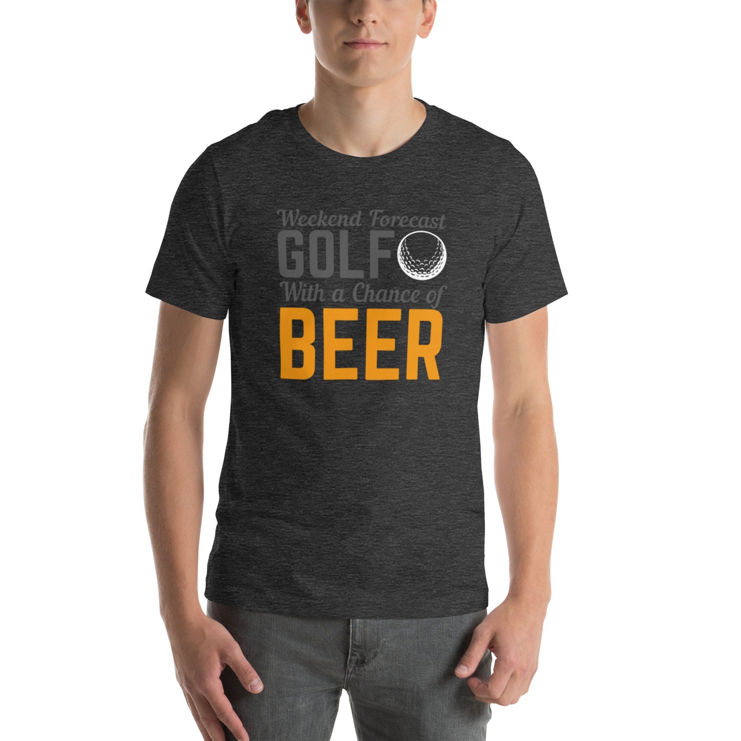 Weekend Forecast Golf With A Chance Of Beer Unisex t-shirt