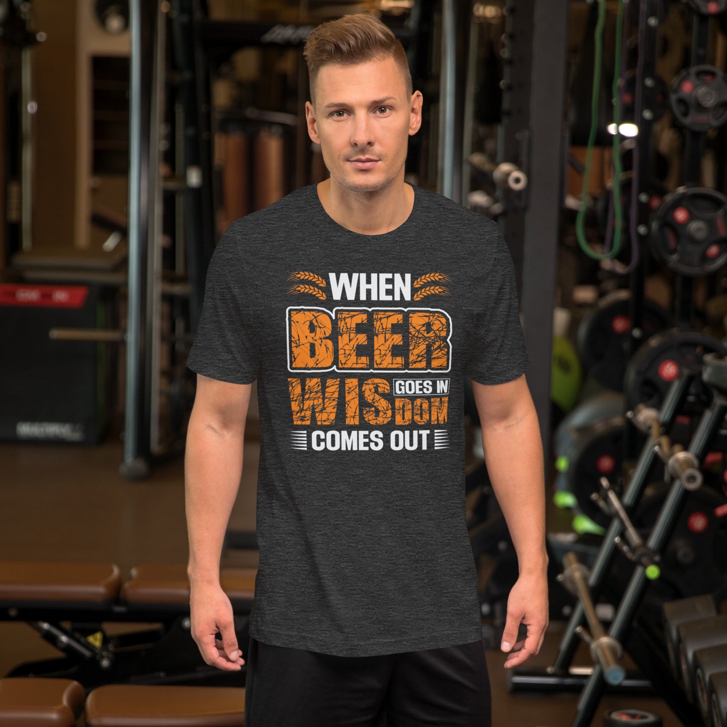 When Beer Goes In Wisdom Comes Out Unisex t-shirt