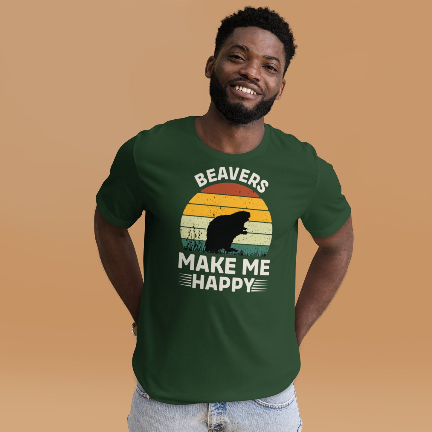 Beavers Make Me Happy Unisex t-shirt