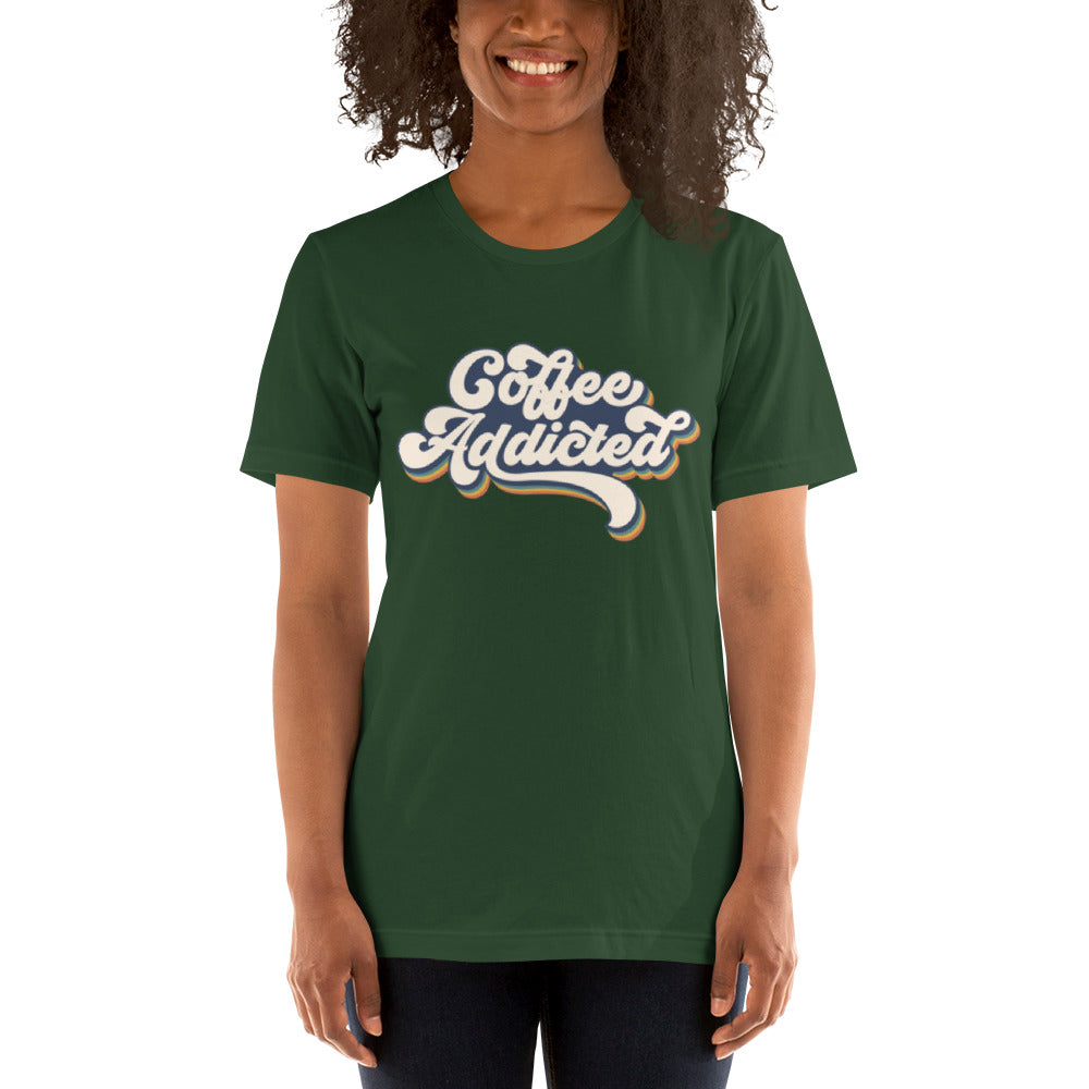 Coffee Addicted Retro Unisex t-shirt