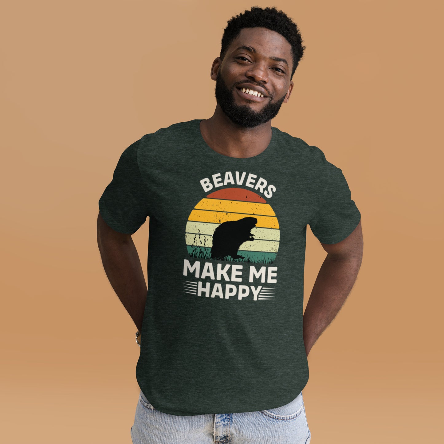 Beavers Make Me Happy Unisex t-shirt