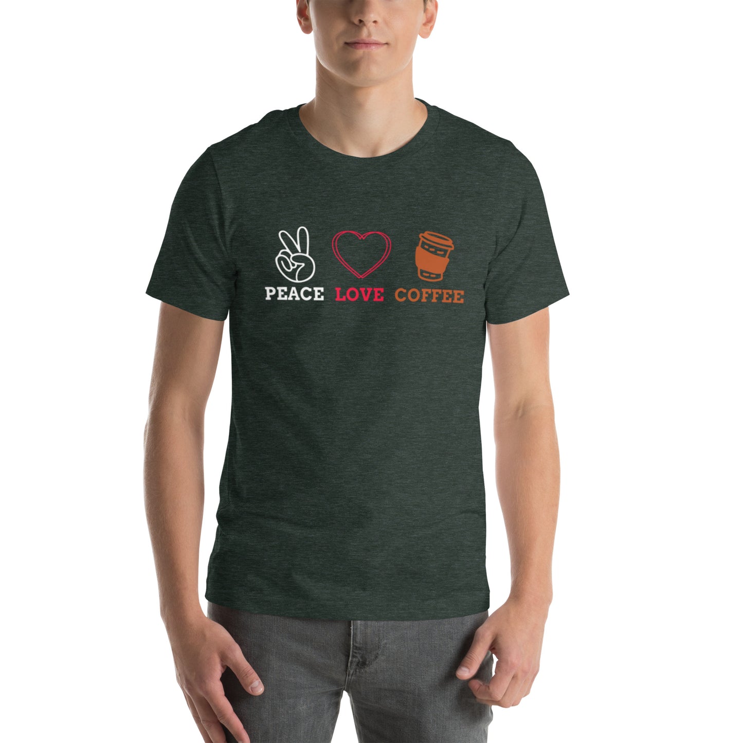 Peace Love Coffee Unisex t-shirt