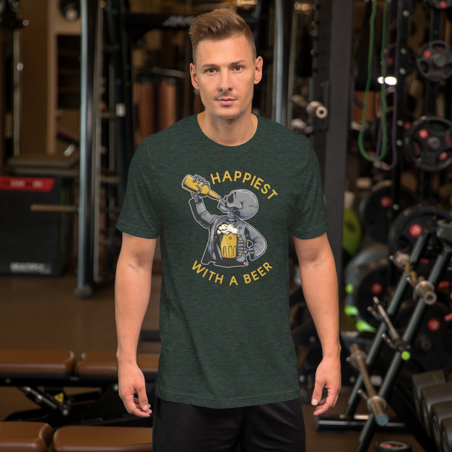 Happiest With A Beer Unisex t-shirt