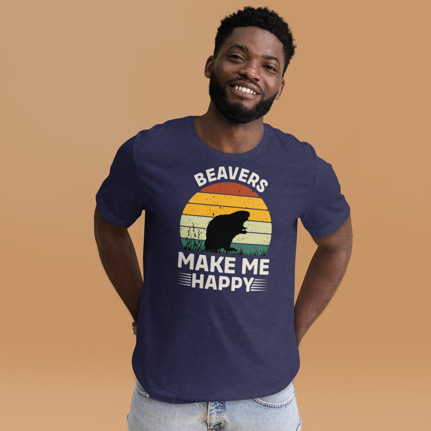 Beavers Make Me Happy Unisex t-shirt