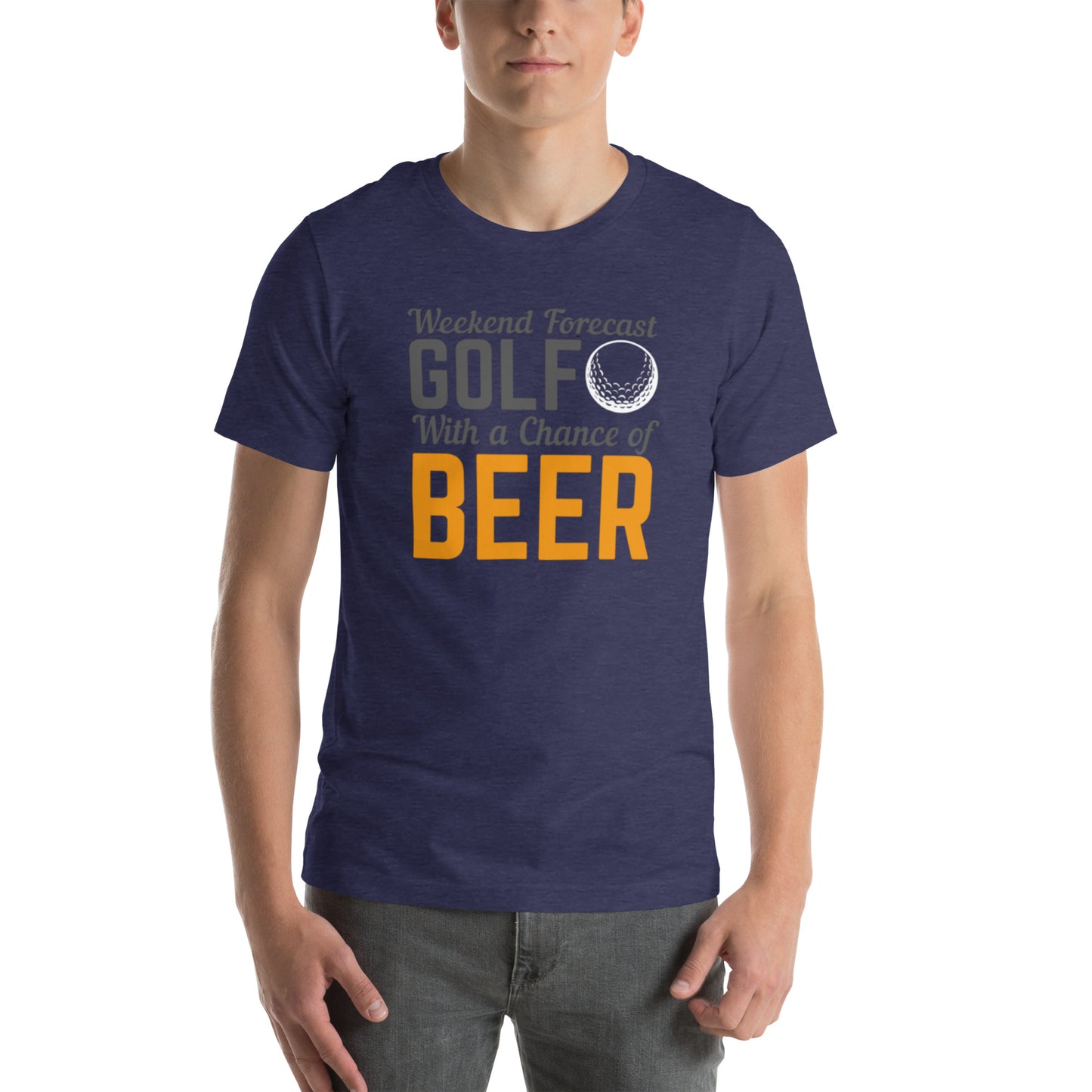 Weekend Forecast Golf With A Chance Of Beer Unisex t-shirt