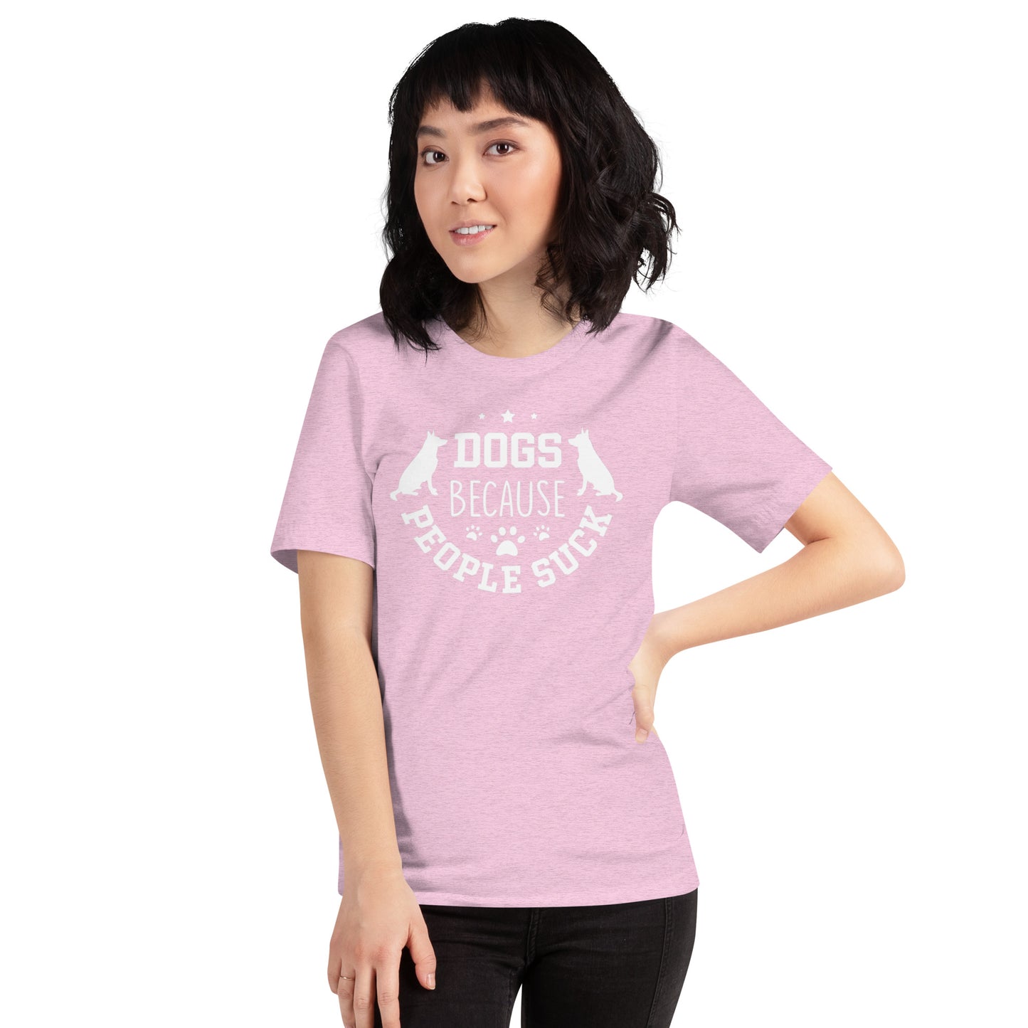 Dogs Because People Suck Unisex t-shirt