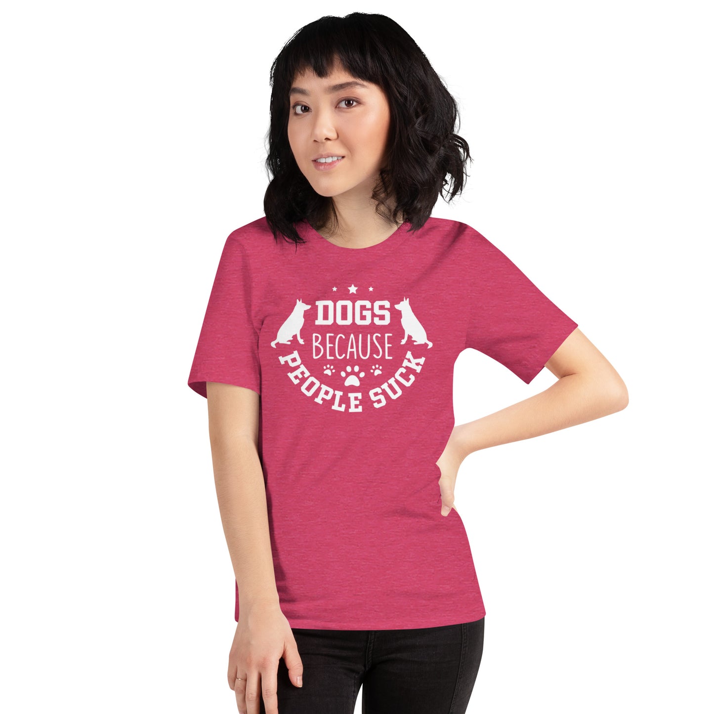 Dogs Because People Suck Unisex t-shirt